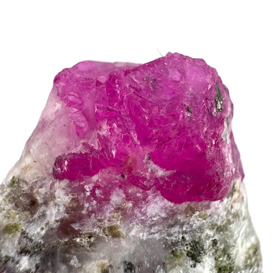 Ruby on Matrix | Natural crystal cluster, UV reactive, raw mineral specimen (Pakistan)