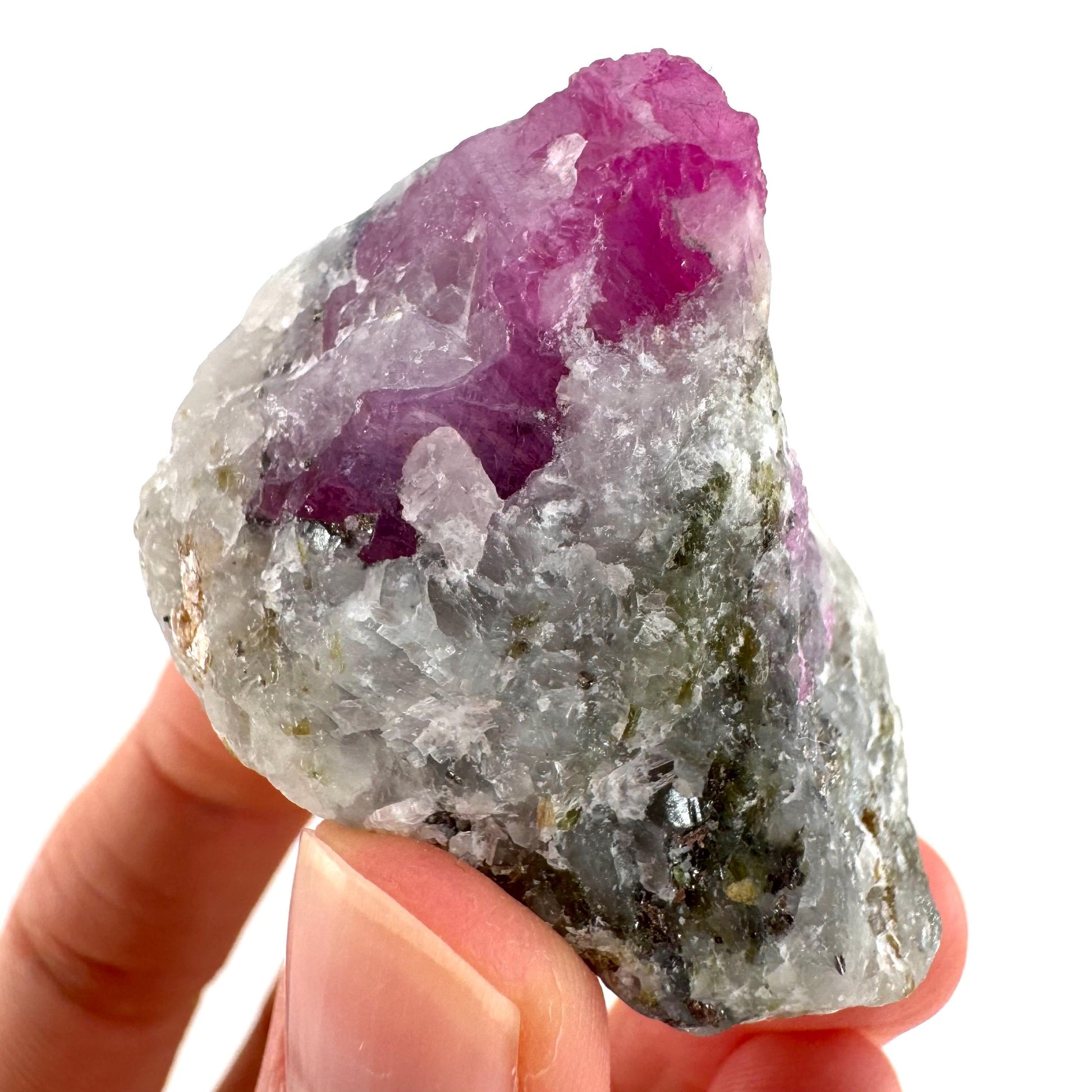 Ruby on Matrix | Natural crystal cluster, UV reactive, raw mineral specimen (Pakistan)