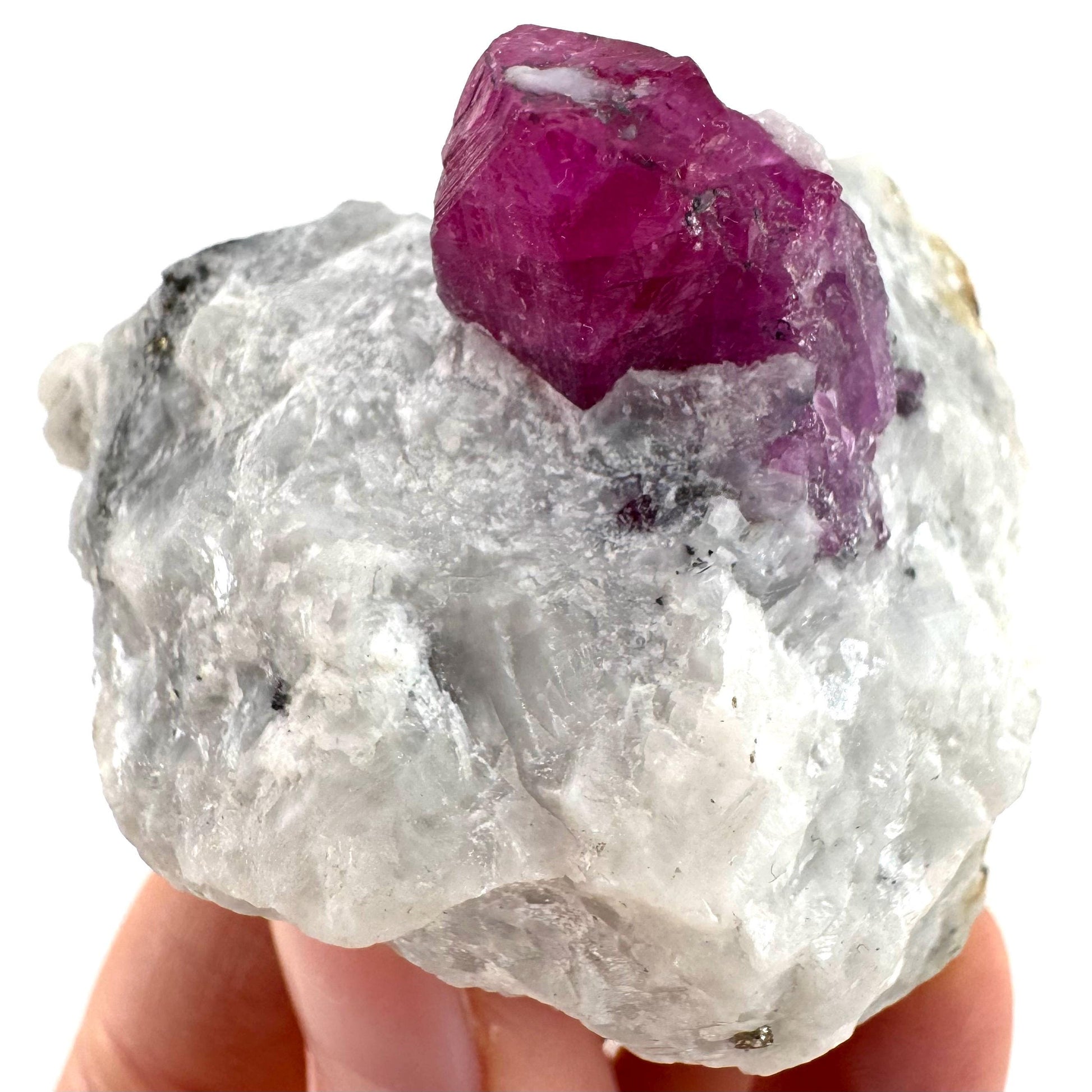Ruby on Matrix | Natural crystal cluster, UV reactive, raw mineral specimen (Pakistan)