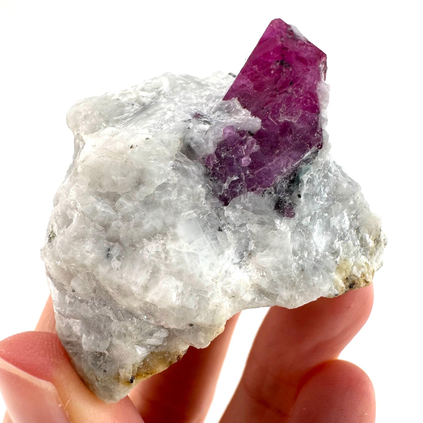 Ruby on Matrix | Natural crystal cluster, UV reactive, raw mineral specimen (Pakistan)