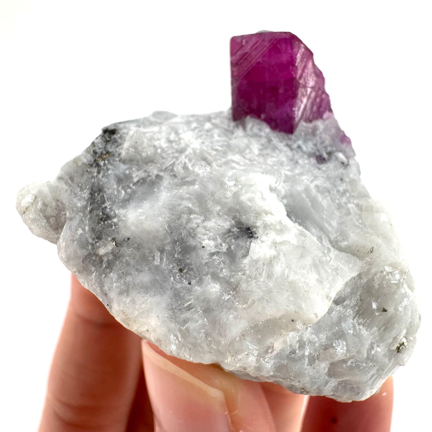 Ruby on Matrix | Natural crystal cluster, UV reactive, raw mineral specimen (Pakistan)