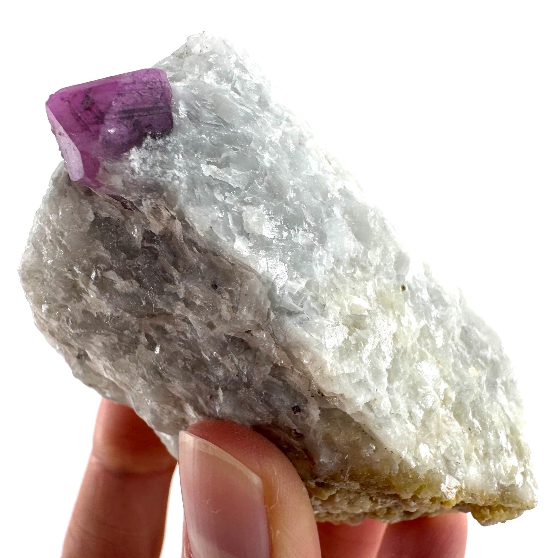 Ruby on Matrix | Natural crystal cluster, UV reactive, raw mineral specimen (Pakistan)