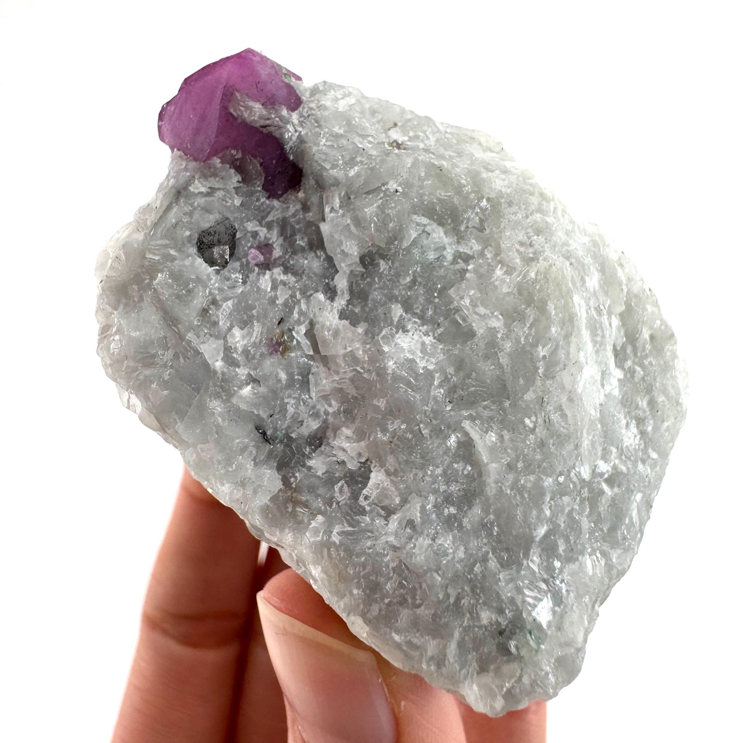 Ruby on Matrix | Natural crystal cluster, UV reactive, raw mineral specimen (Pakistan)
