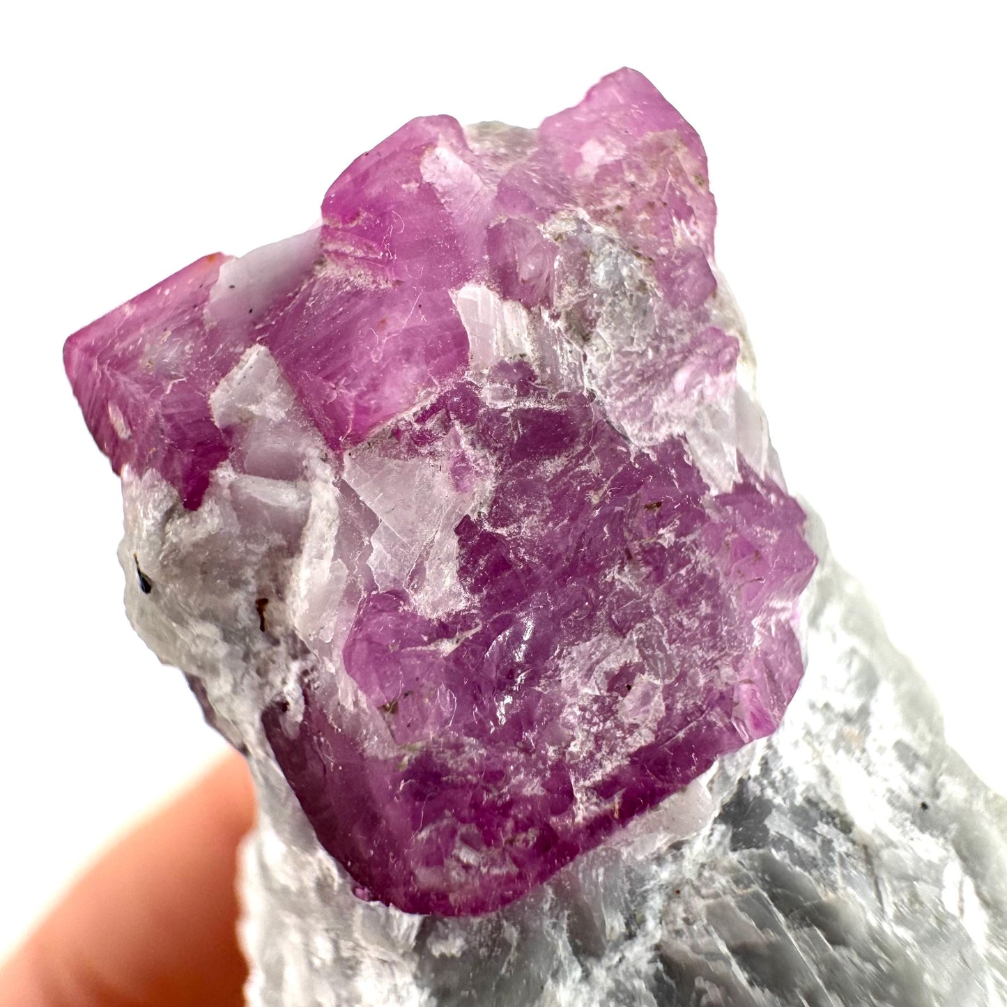 Ruby on Matrix | Natural crystal cluster, UV reactive, raw mineral specimen (Pakistan)