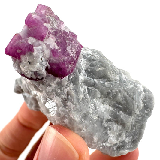 Ruby on Matrix | Natural crystal cluster, UV reactive, raw mineral specimen (Pakistan)