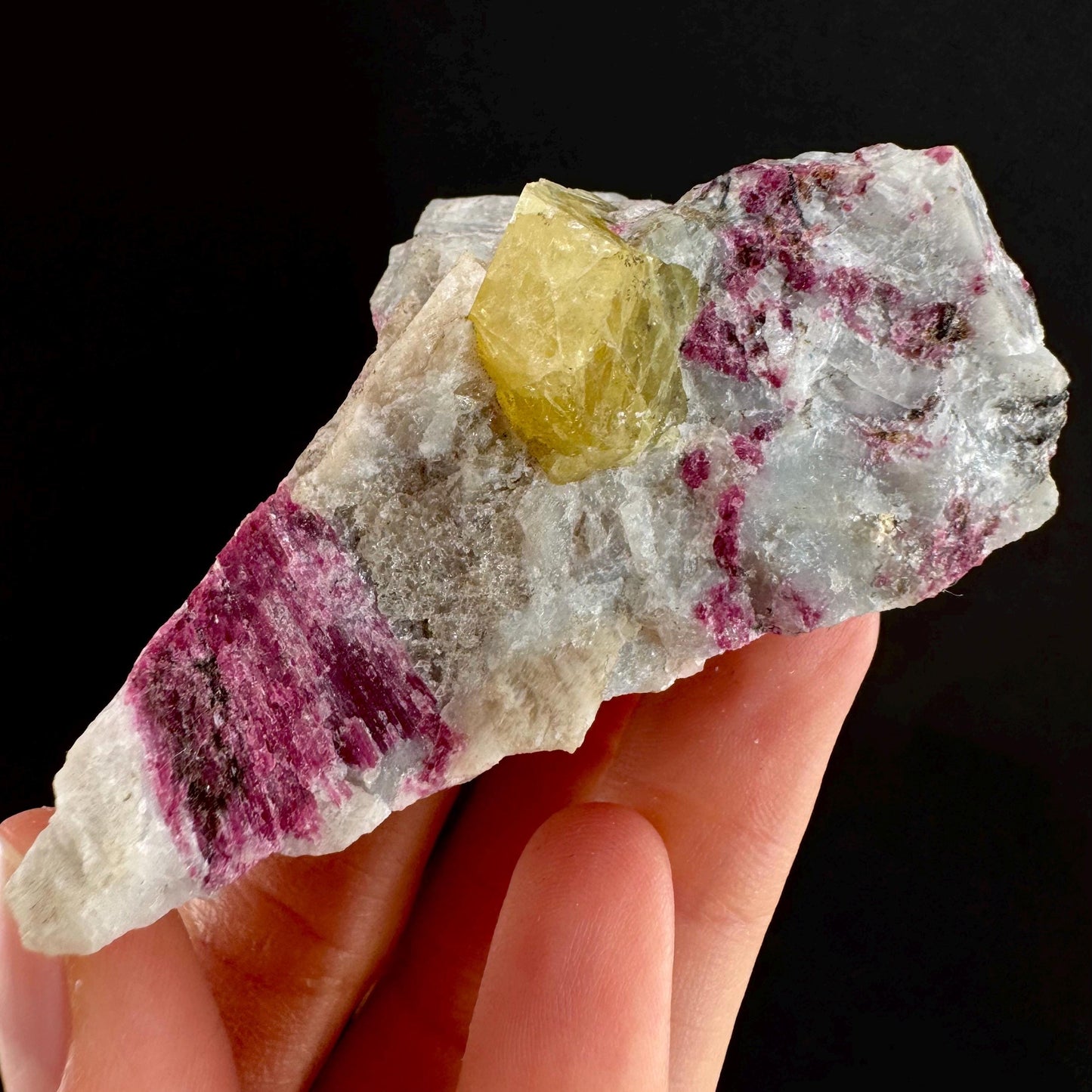 Rare! Londonite with Liddicoatite | natural crystal cluster, raw mineral specimen (Madagascar)