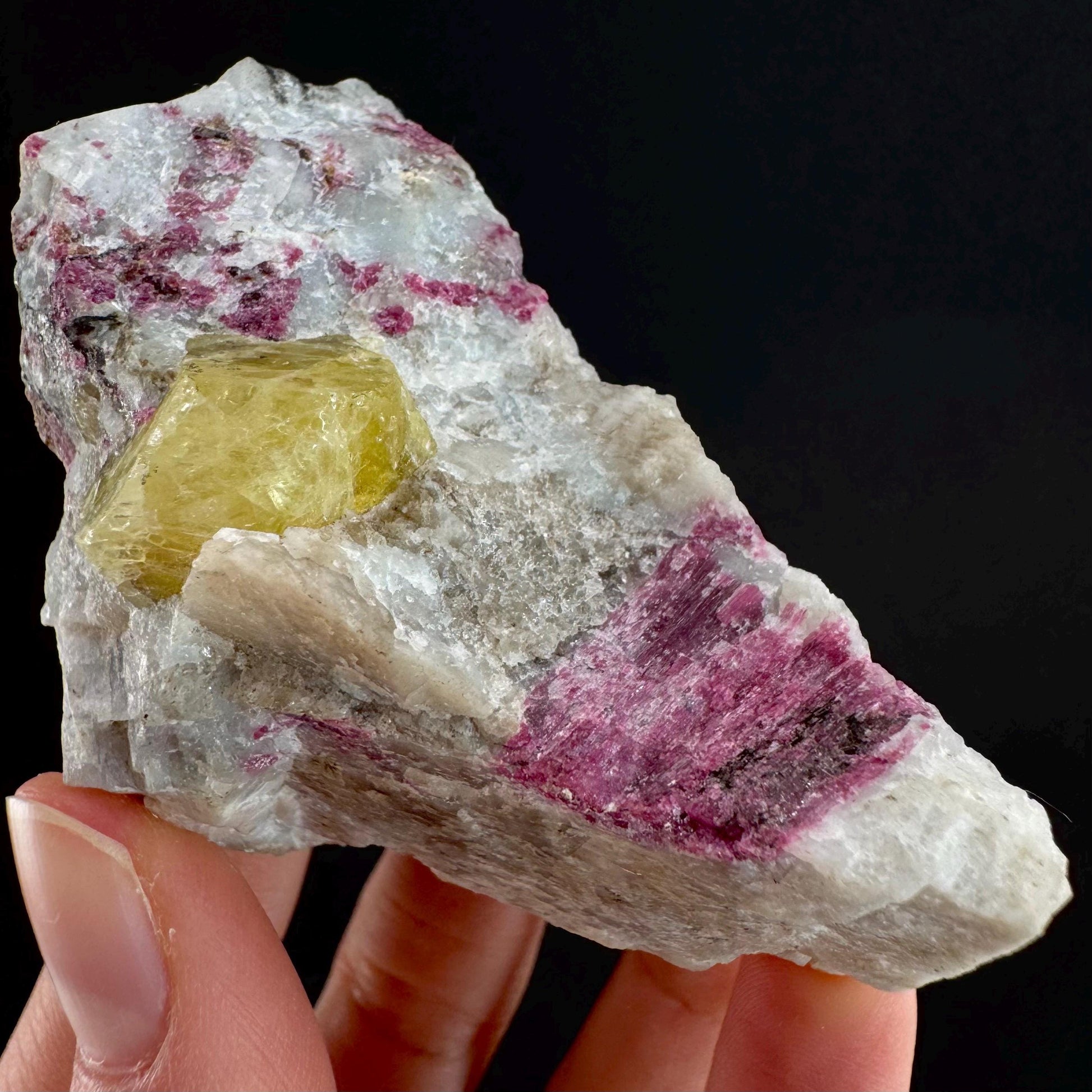 Rare! Londonite with Liddicoatite | natural crystal cluster, raw mineral specimen (Madagascar)