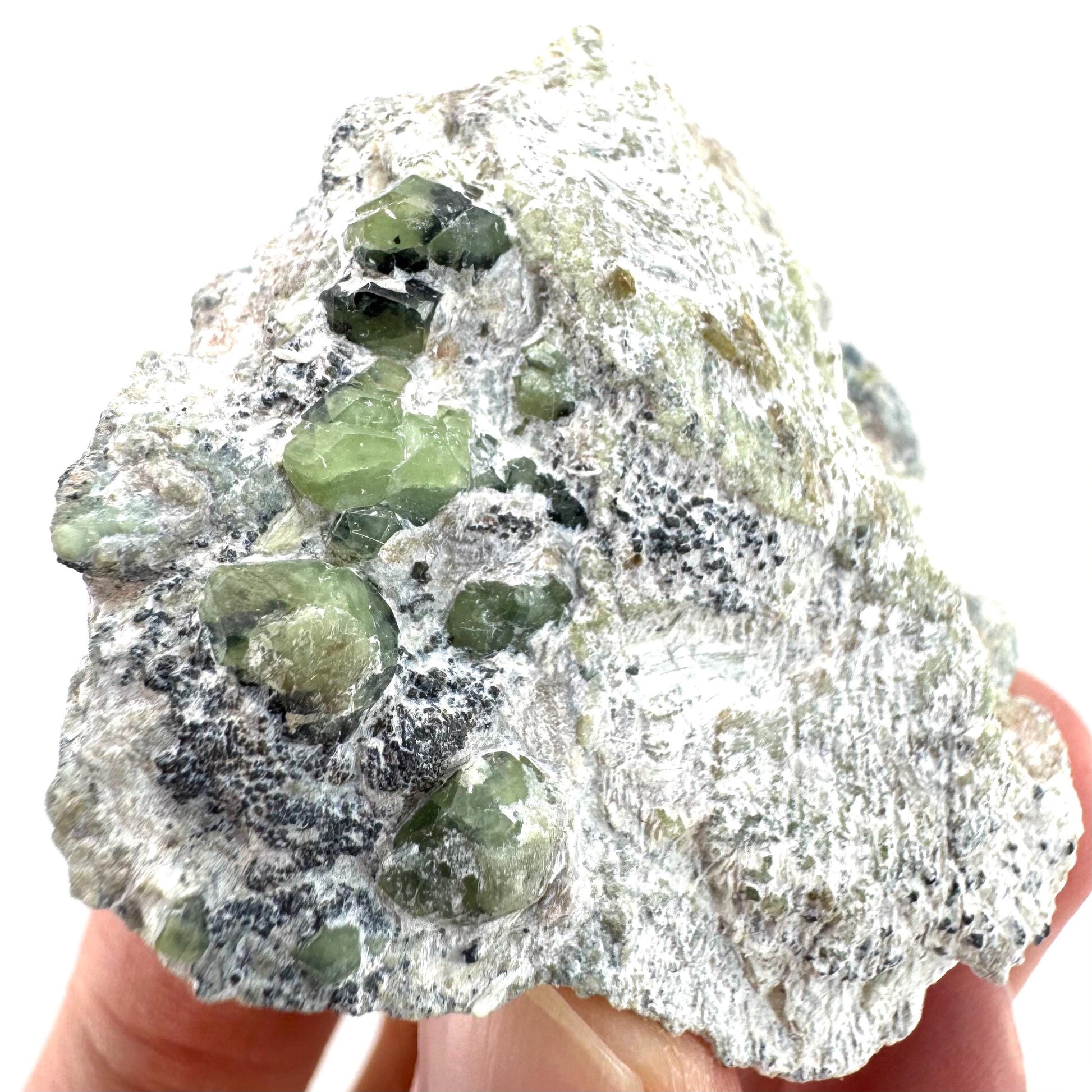 Demantoid Garnet on Matrix | raw green garnet crystal, mineral specimen (Pakistan)