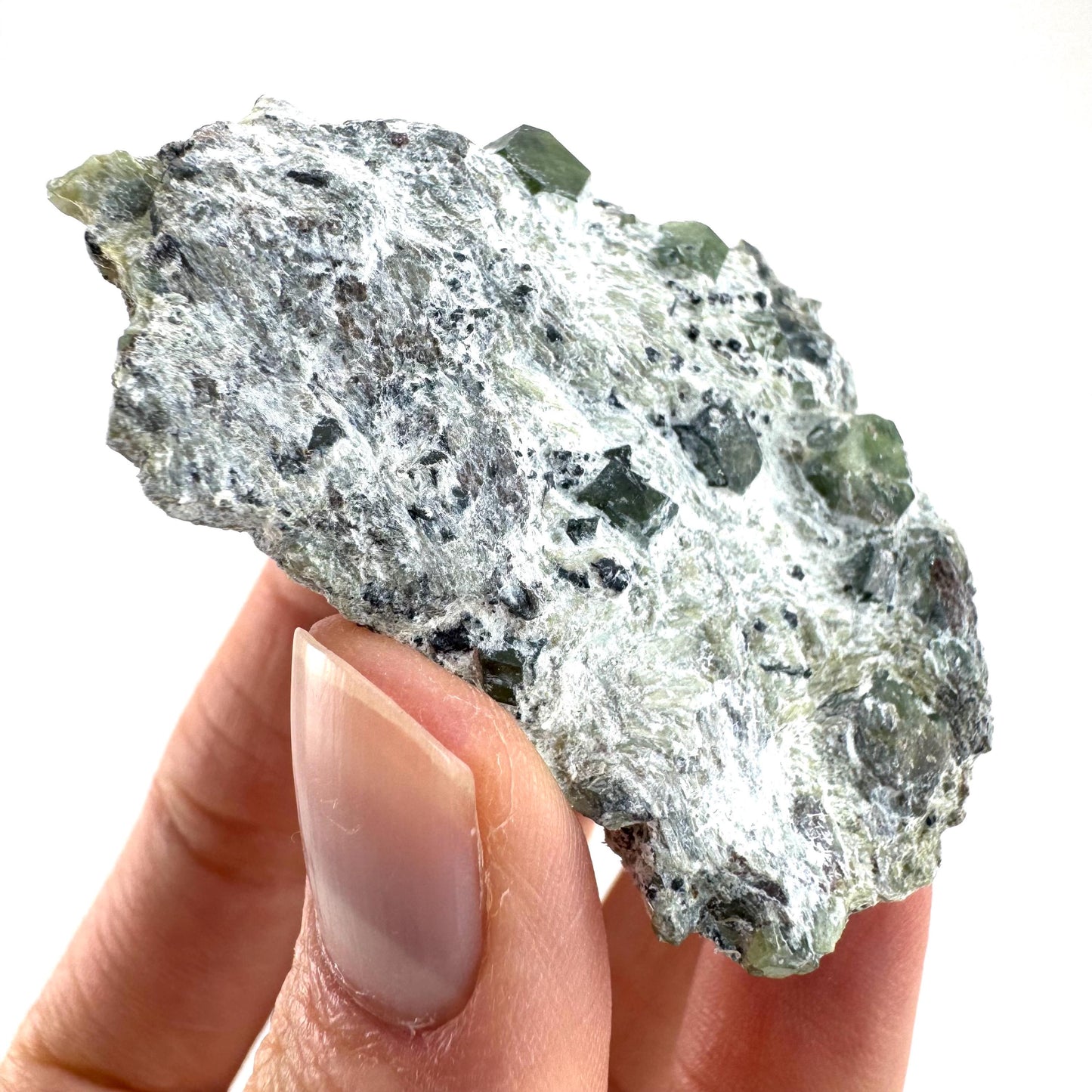 Demantoid Garnet on Matrix | raw green garnet crystal, mineral specimen (Pakistan)