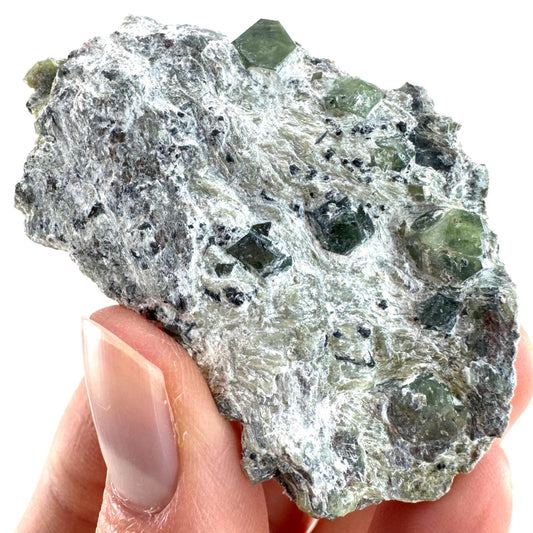 Demantoid Garnet on Matrix | raw green garnet crystal, mineral specimen (Pakistan)