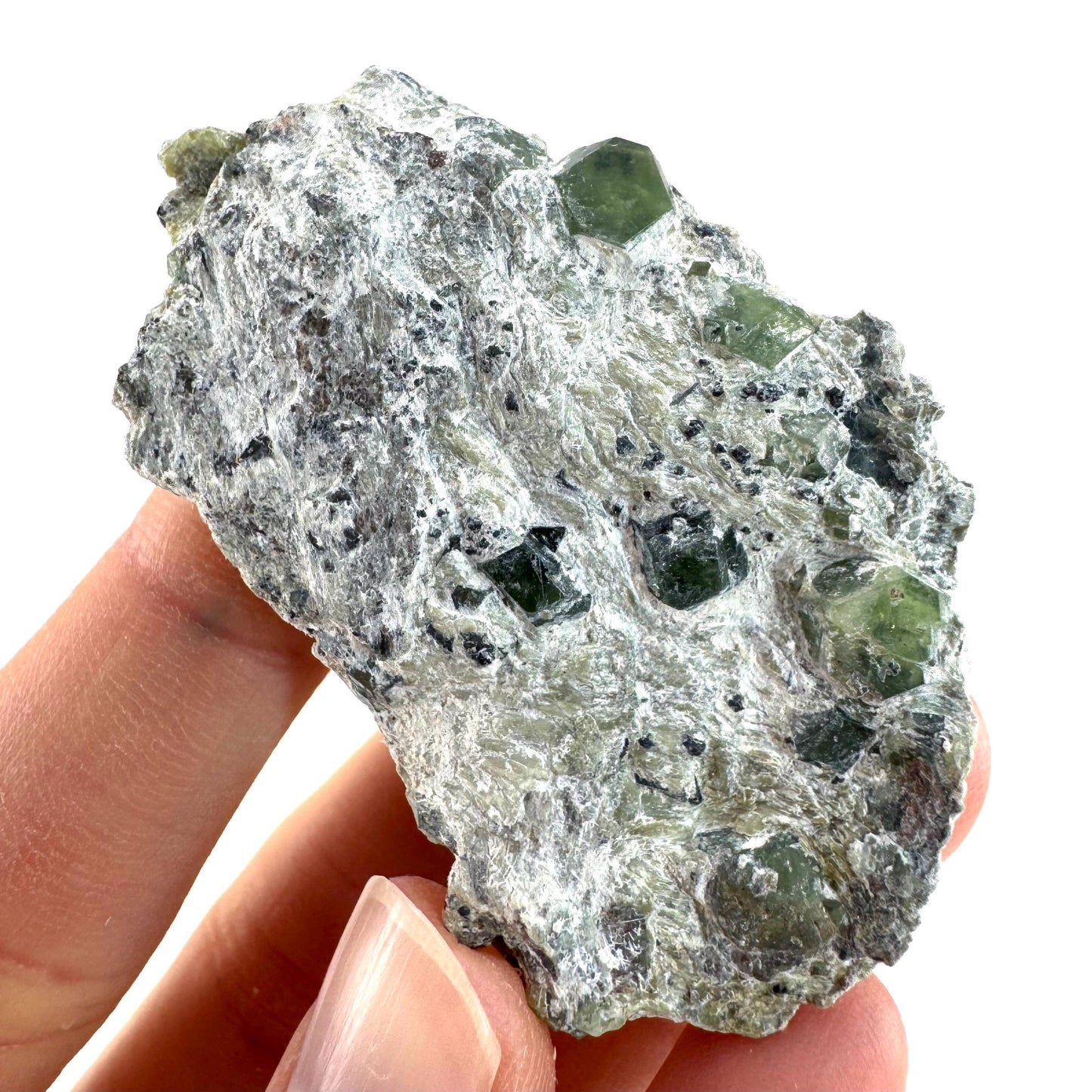 Demantoid Garnet on Matrix | raw green garnet crystal, mineral specimen (Pakistan)
