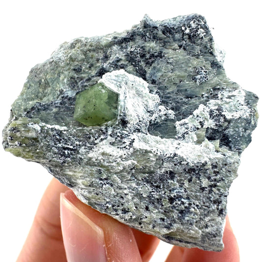 Demantoid Garnet on Matrix | raw green garnet crystal, mineral specimen (Pakistan)