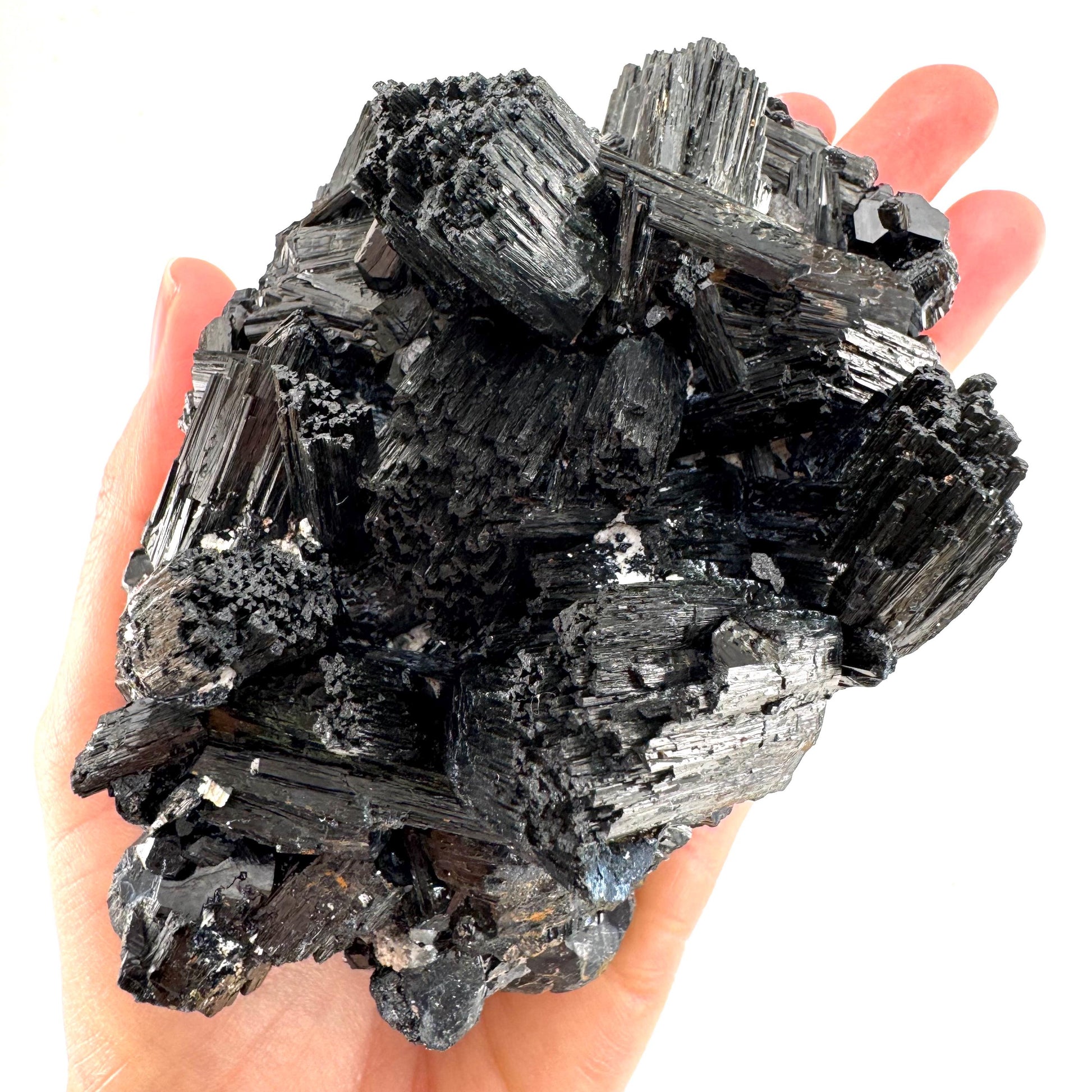 XL Black Tourmaline Cluster | high quality raw black tourmaline crystal, protection stone
