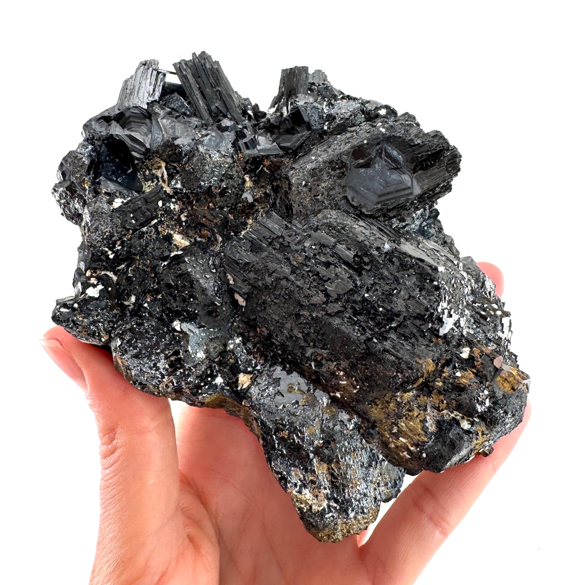 XL Black Tourmaline Cluster | high quality raw black tourmaline crystal, protection stone