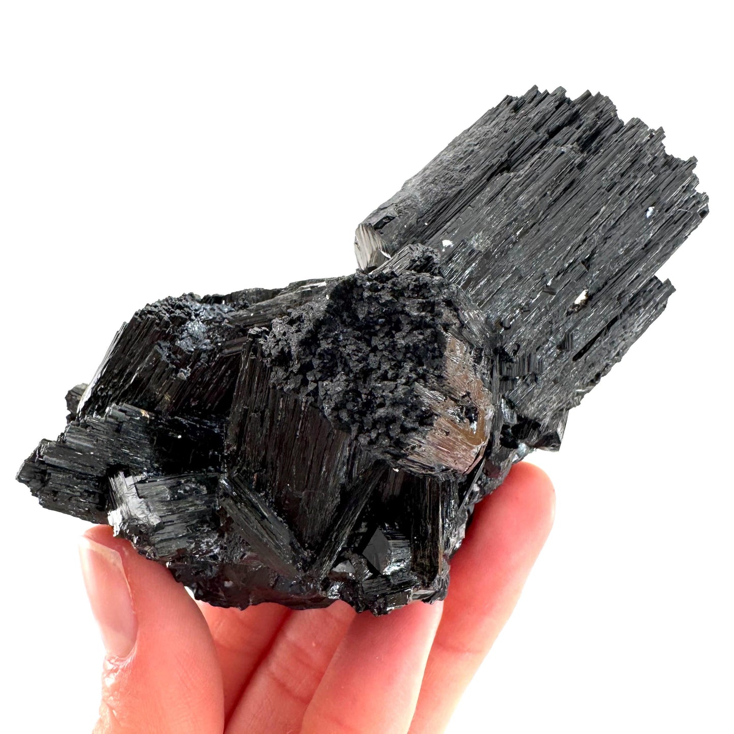 Raw Black Tourmaline Crystal Cluster | Namibia Protection Stone