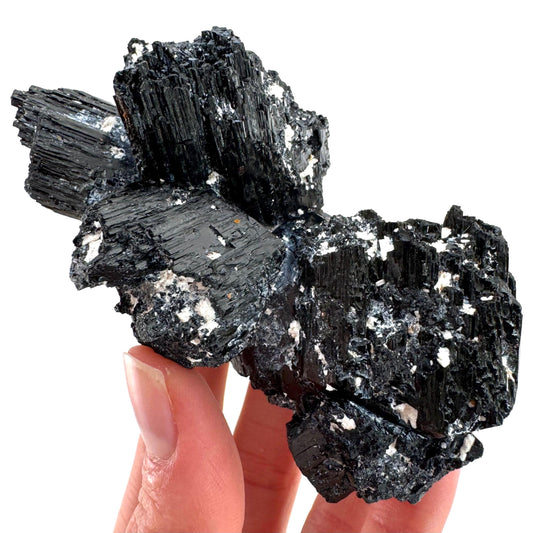 Raw Black Tourmaline Crystal Cluster | Namibia Protection Stone