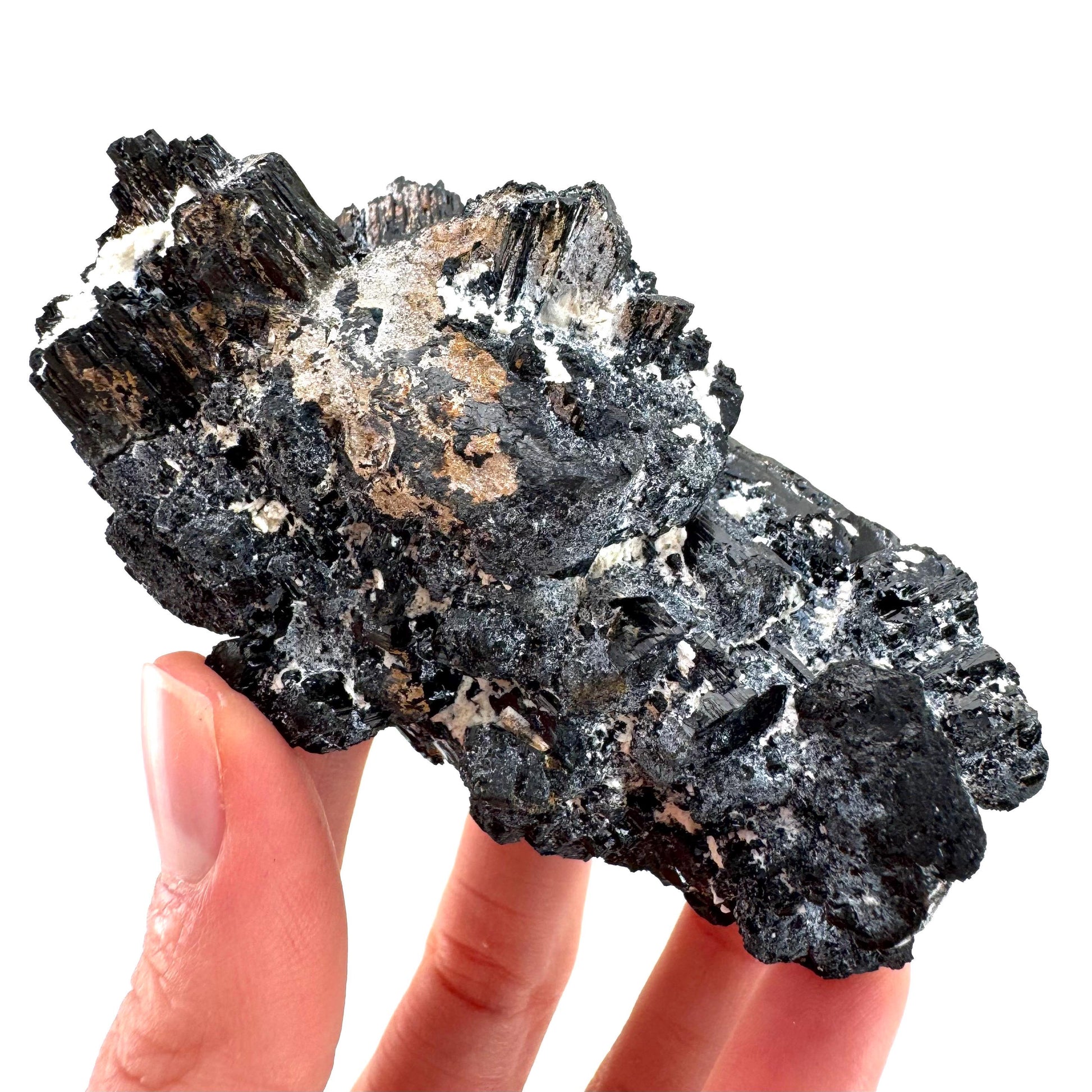 Raw Black Tourmaline Crystal Cluster | Namibia Protection Stone