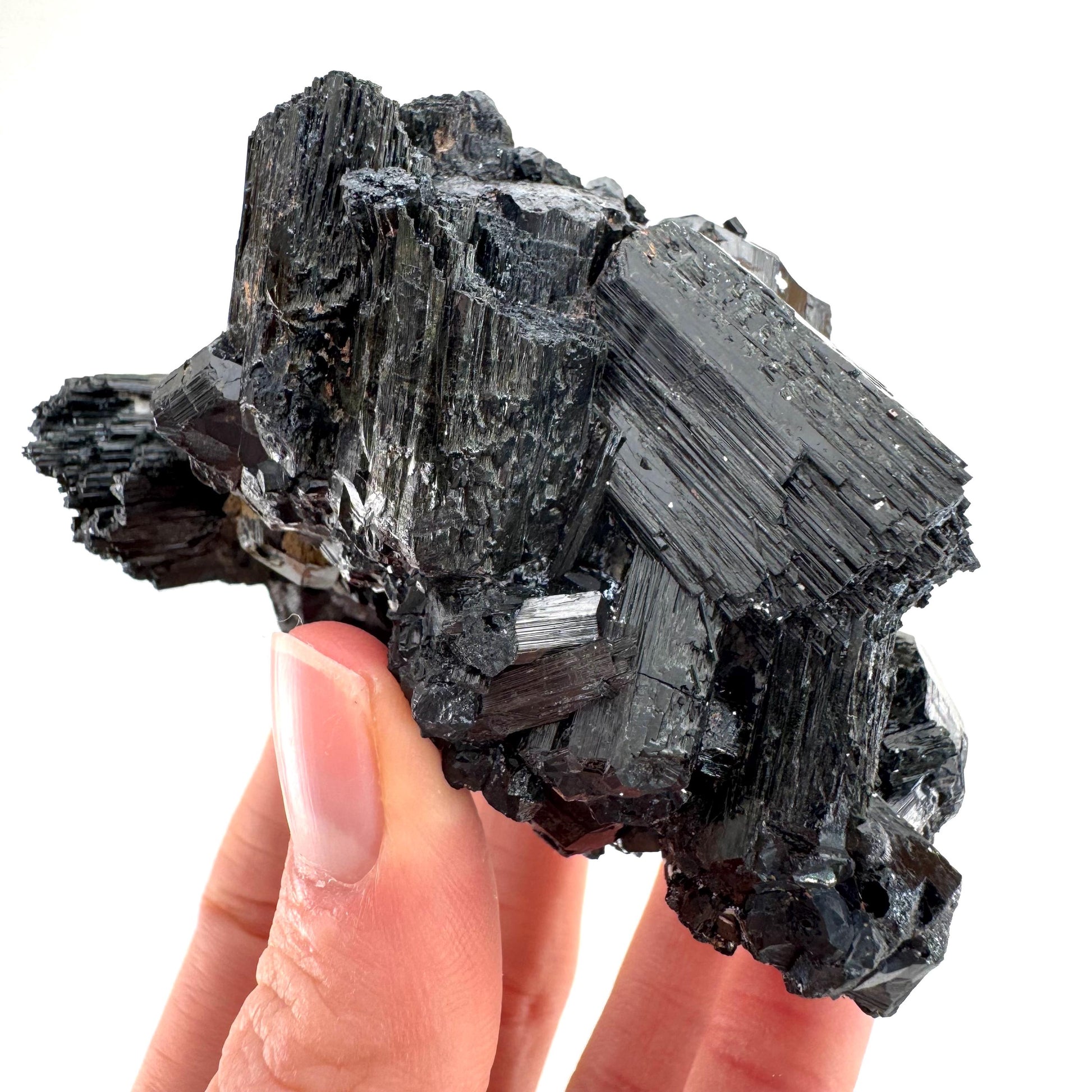 Black Tourmaline Cluster | Namibian Raw Crystal Protection Stone