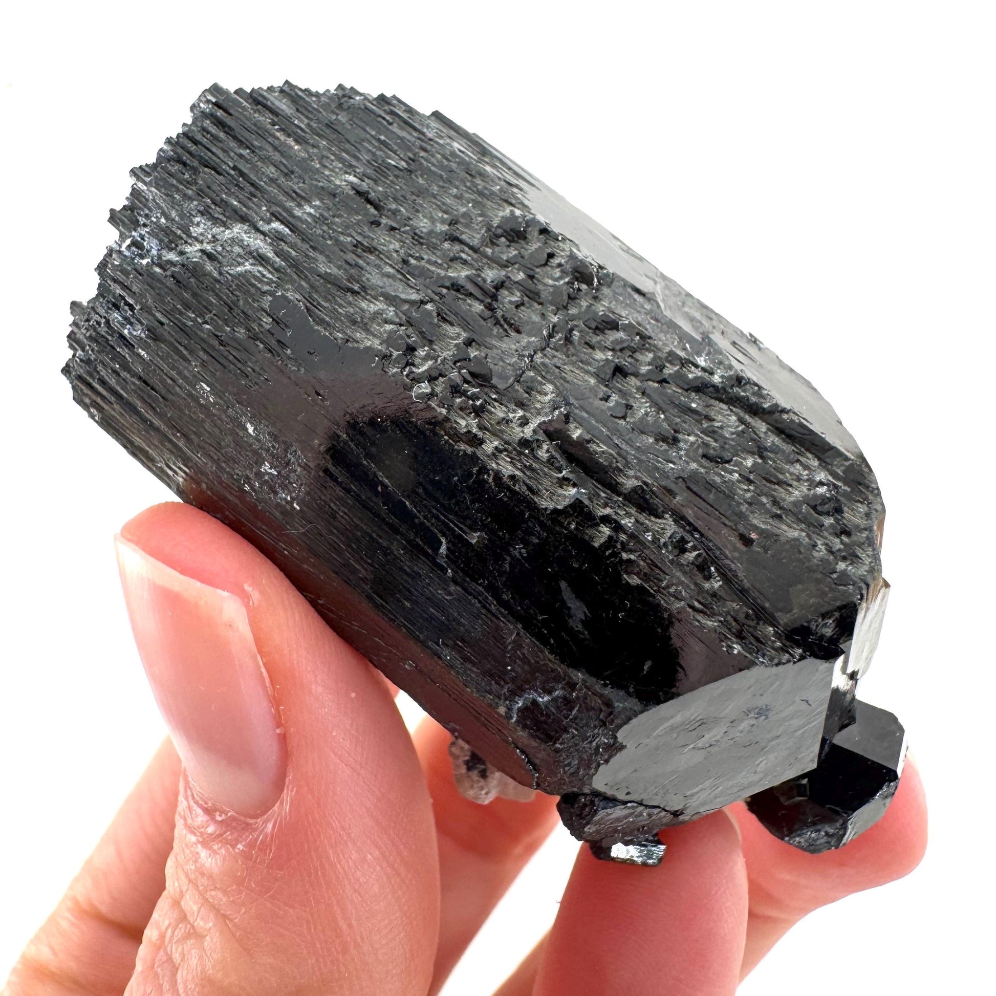 Black Tourmaline Crystal Cluster | Namibian Raw Schorl Protection Stone