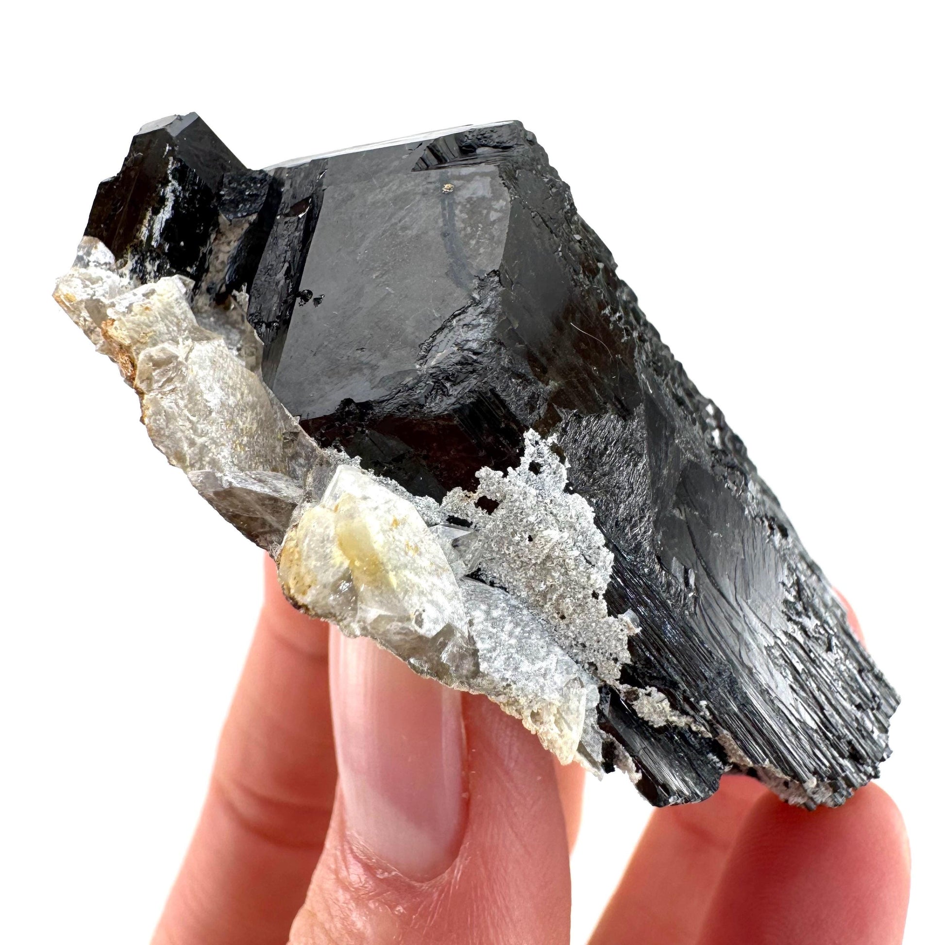 Black Tourmaline Crystal Cluster | Namibian Raw Schorl Protection Stone