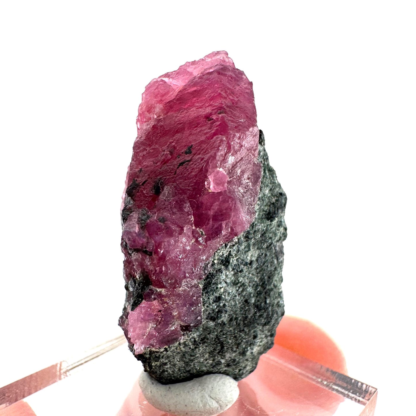 Ruby on Matrix | genuine raw red ruby crystal, natural mineral specimen