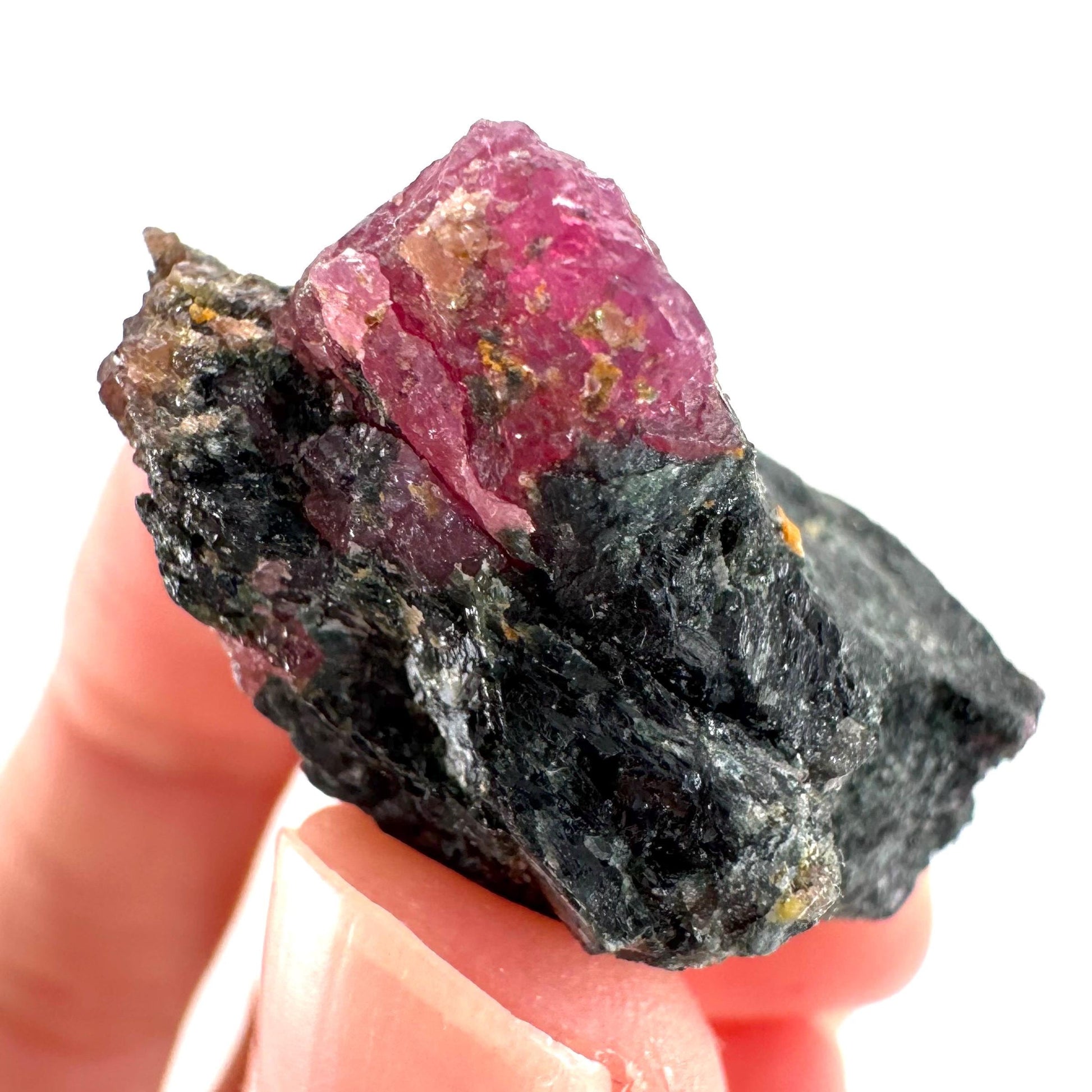 Ruby on Matrix | genuine raw red ruby crystal, natural mineral specimen