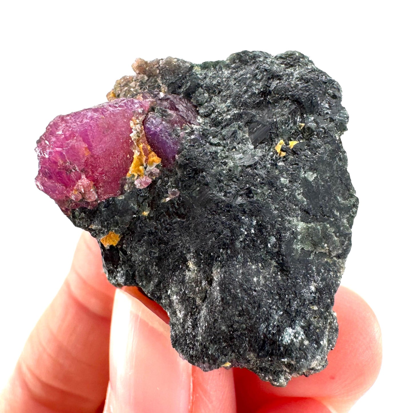 Ruby on Matrix | genuine raw red ruby crystal, natural mineral specimen
