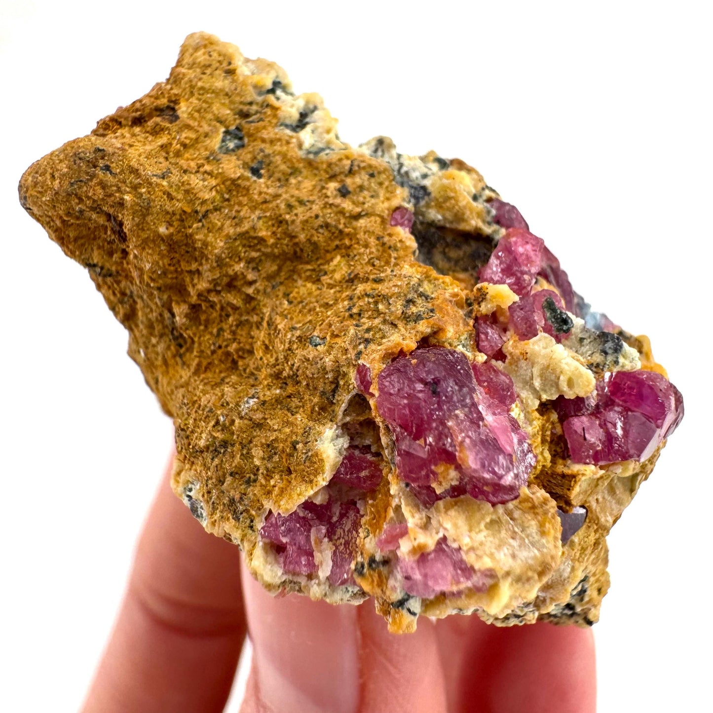 Ruby & Blue Kyanite on Matrix | genuine raw red ruby crystal, natural mineral specimen