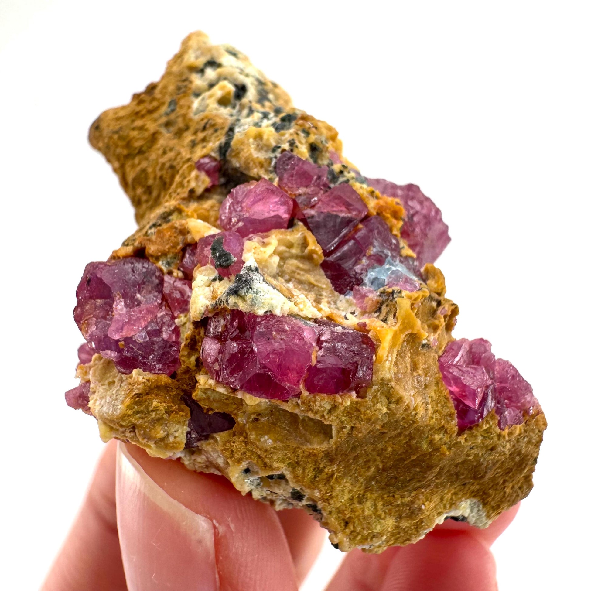 Ruby & Blue Kyanite on Matrix | genuine raw red ruby crystal, natural mineral specimen