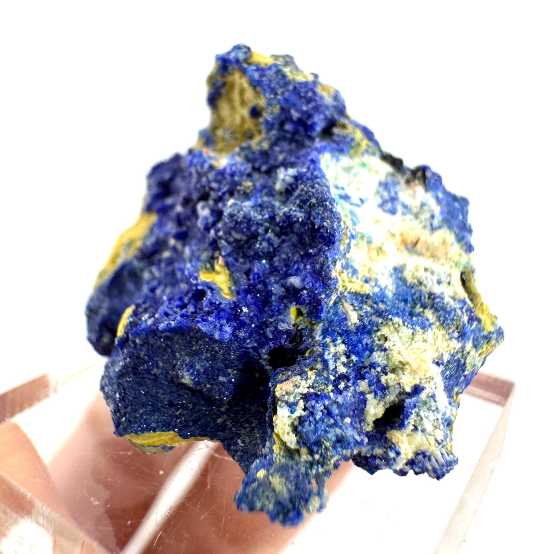 Azurite | natural blue crystal cluster, raw mineral specimen from Morocco