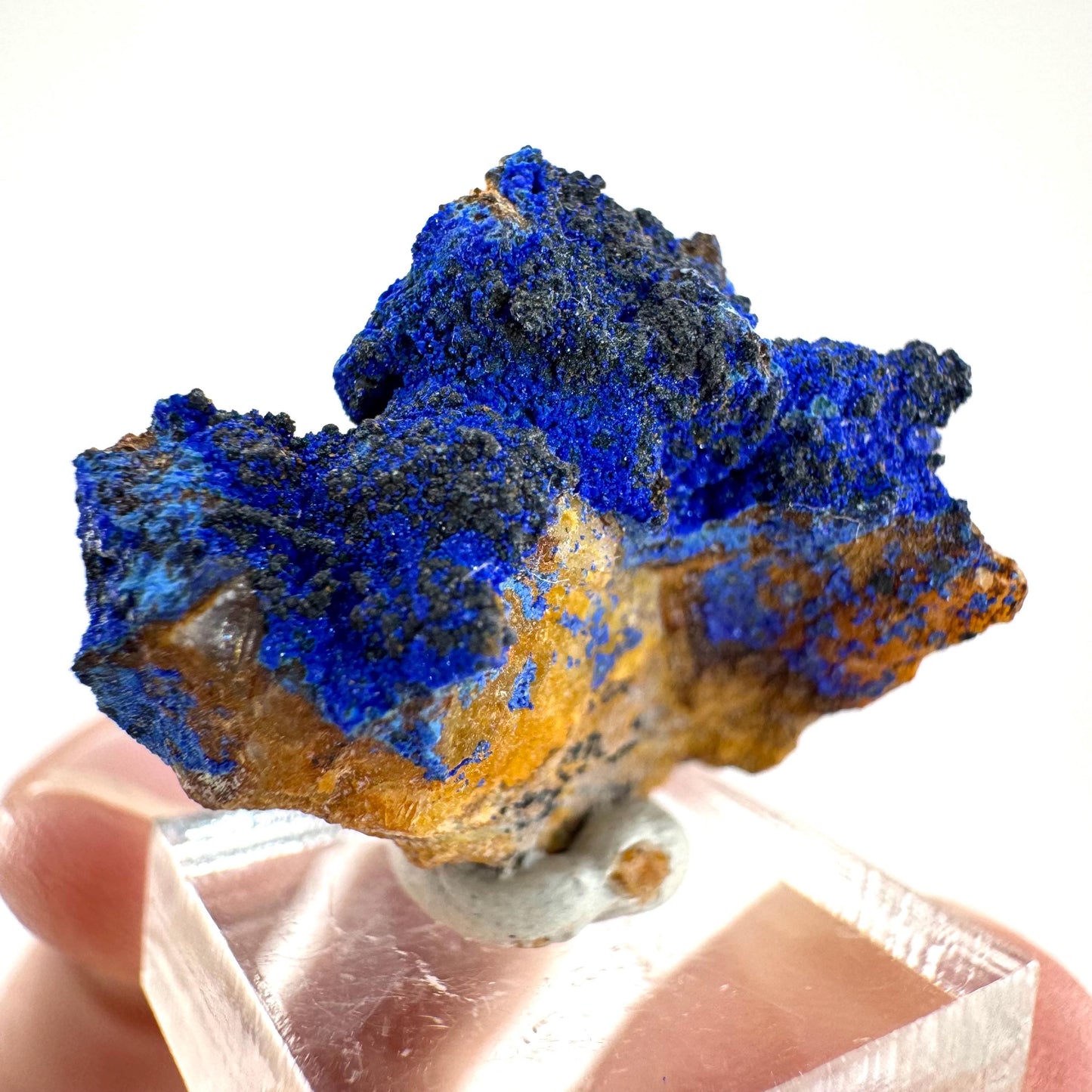 Azurite | natural blue crystal cluster, raw mineral specimen from Morocco