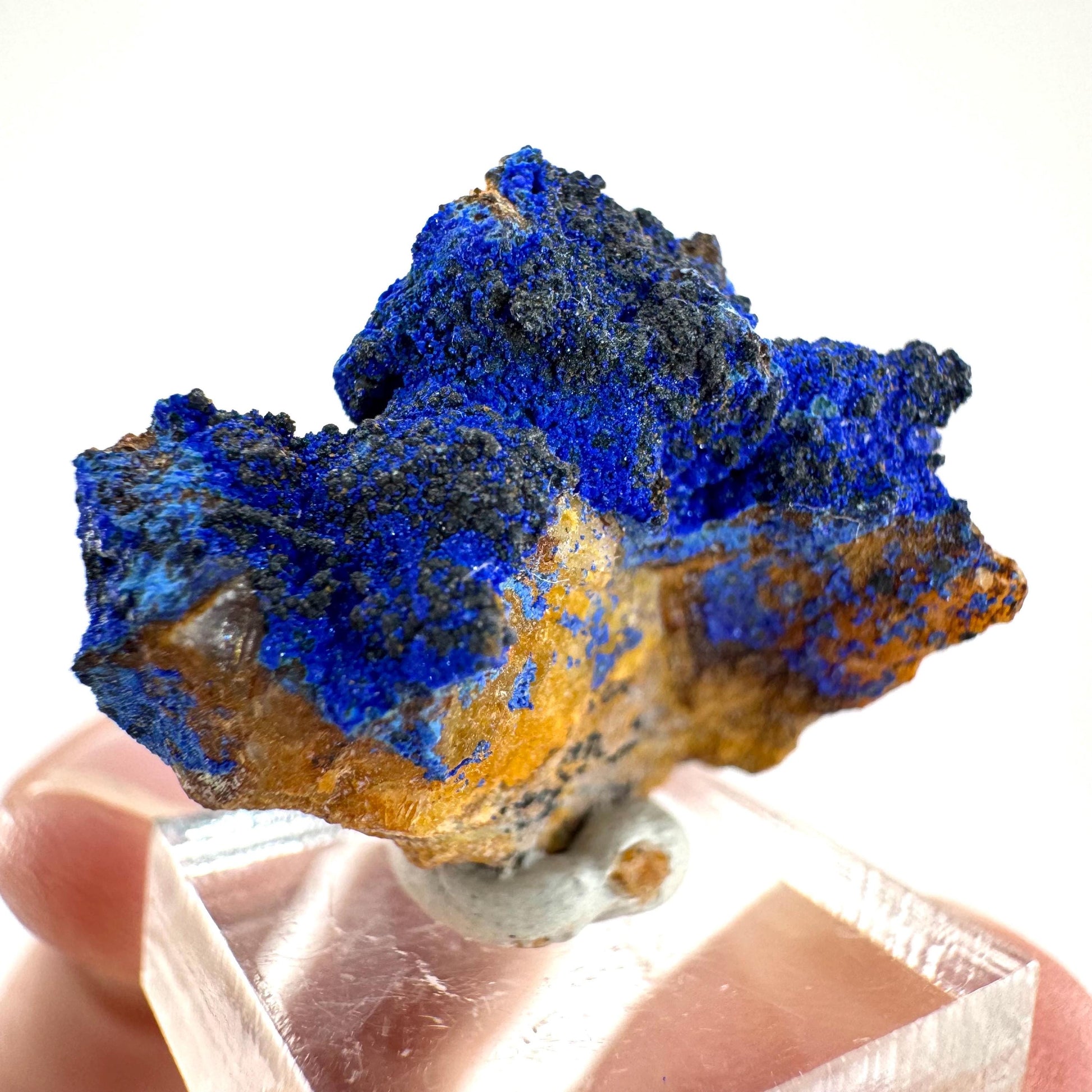 Azurite | natural blue crystal cluster, raw mineral specimen from Morocco