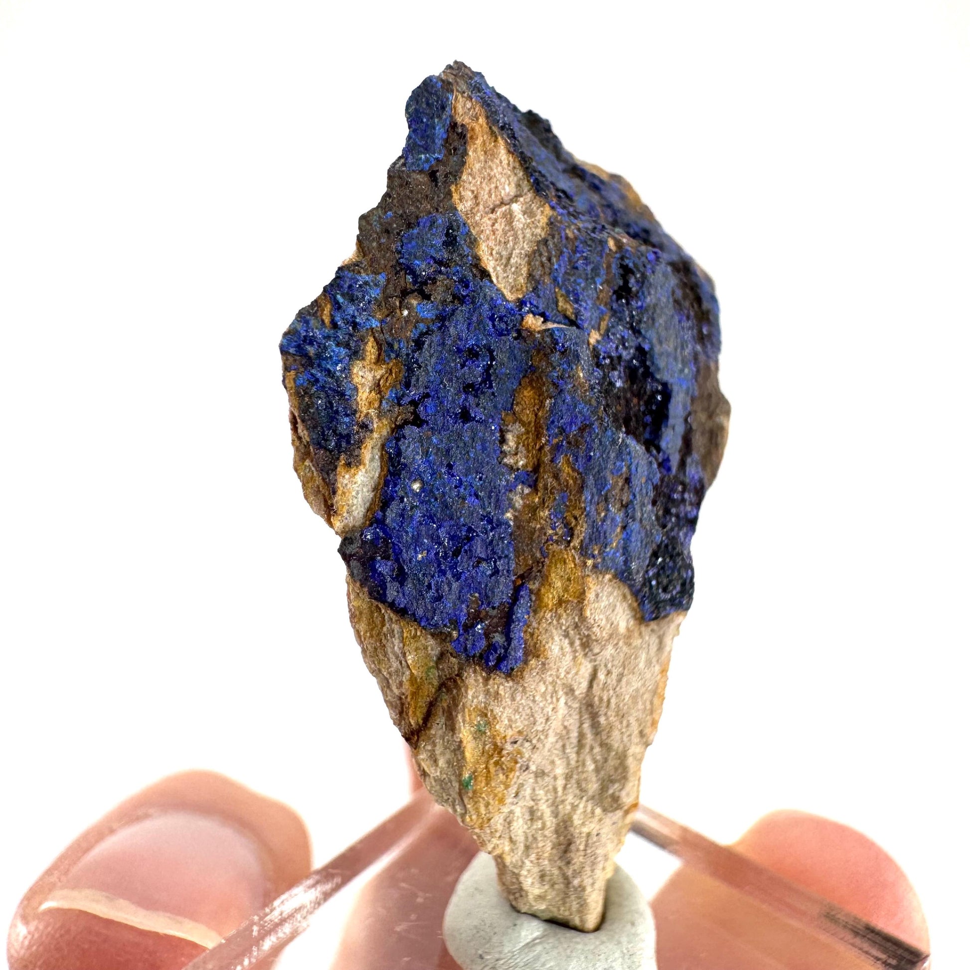 Azurite | natural blue crystal cluster, raw mineral specimen from Morocco