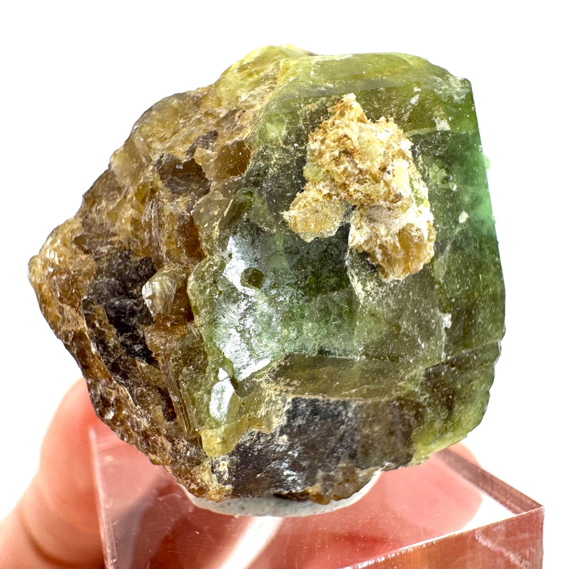 Andradite-Grossular Garnet | natural green crystal, raw mineral specimen from Mali