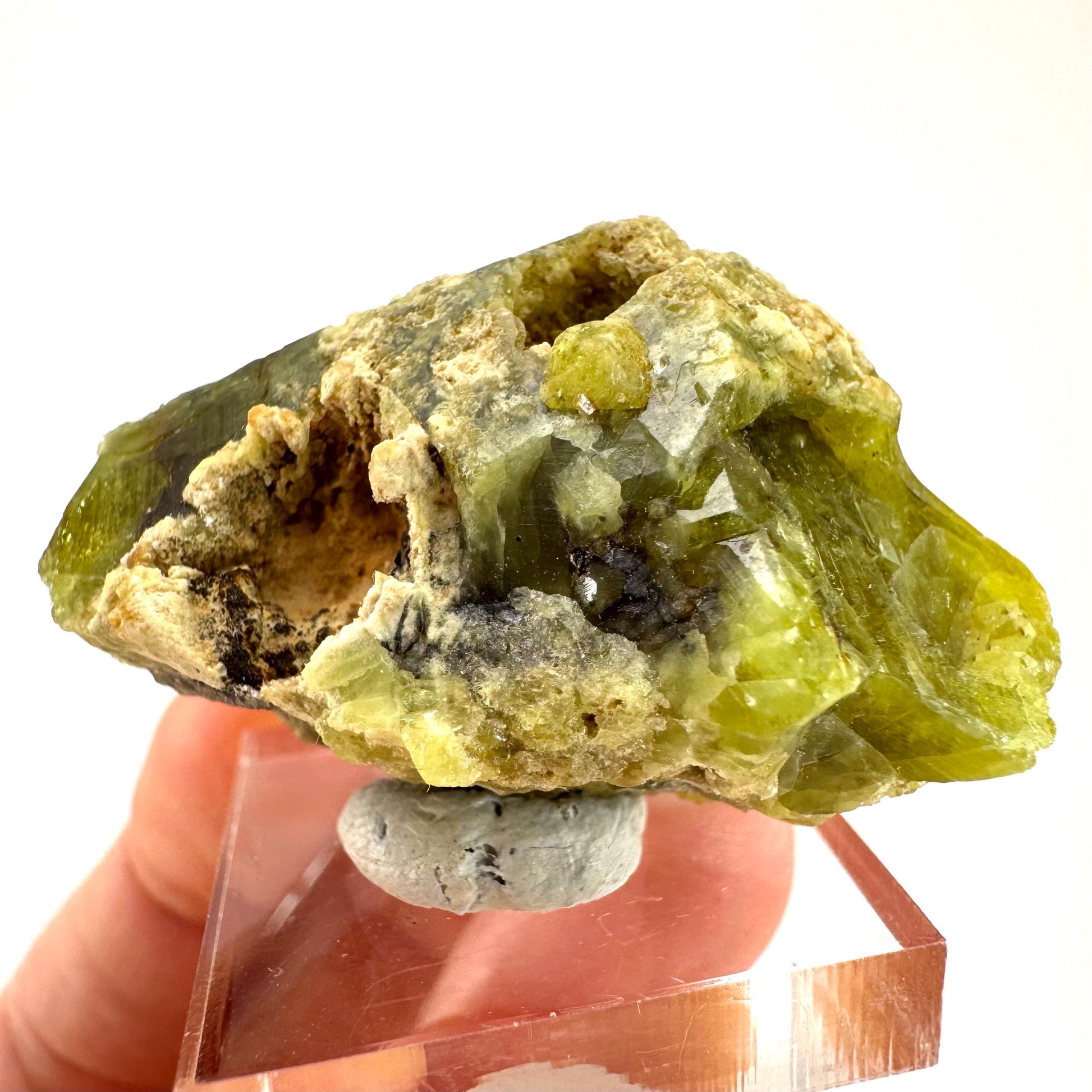 Andradite-Grossular Garnet | natural green crystal, raw mineral specimen from Mali