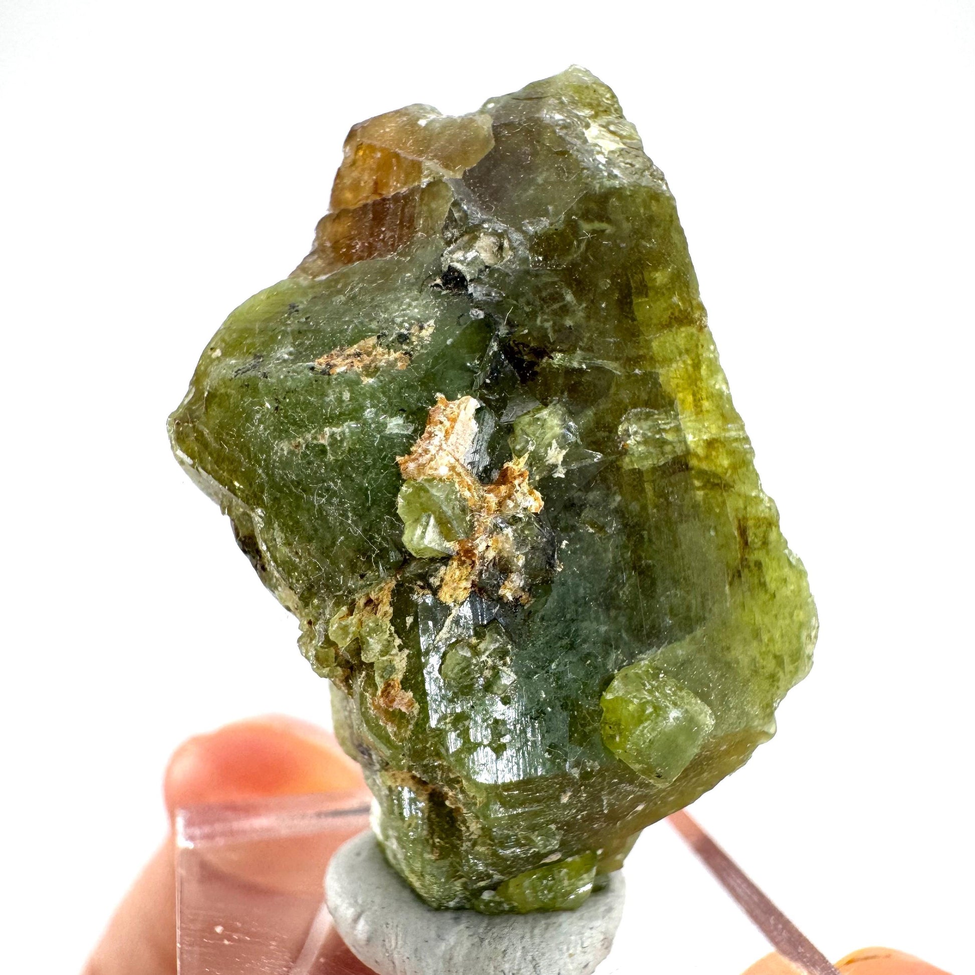 Andradite-Grossular Garnet | natural green crystal, raw mineral specimen from Mali