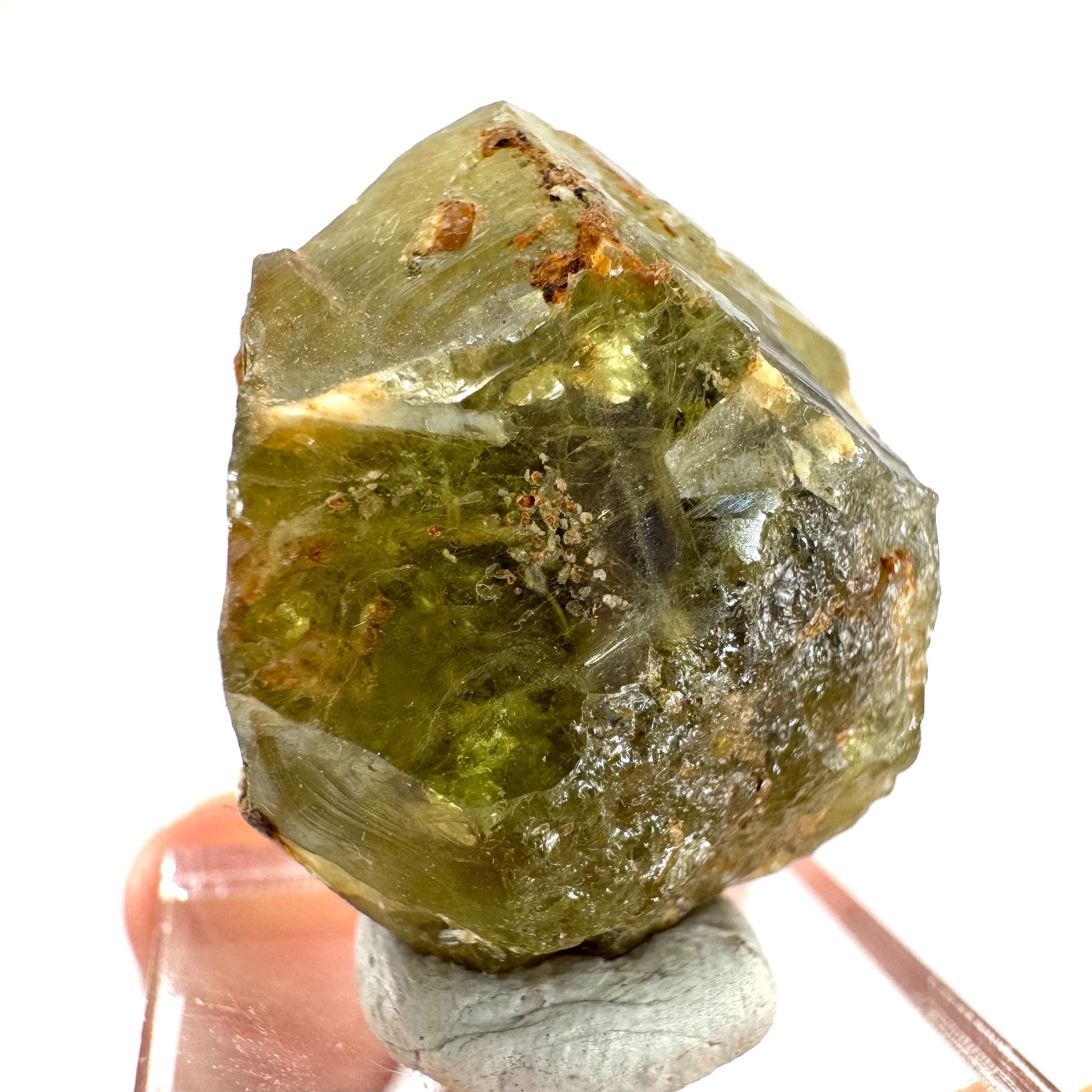 Andradite-Grossular Garnet | natural green crystal, raw mineral specimen from Mali