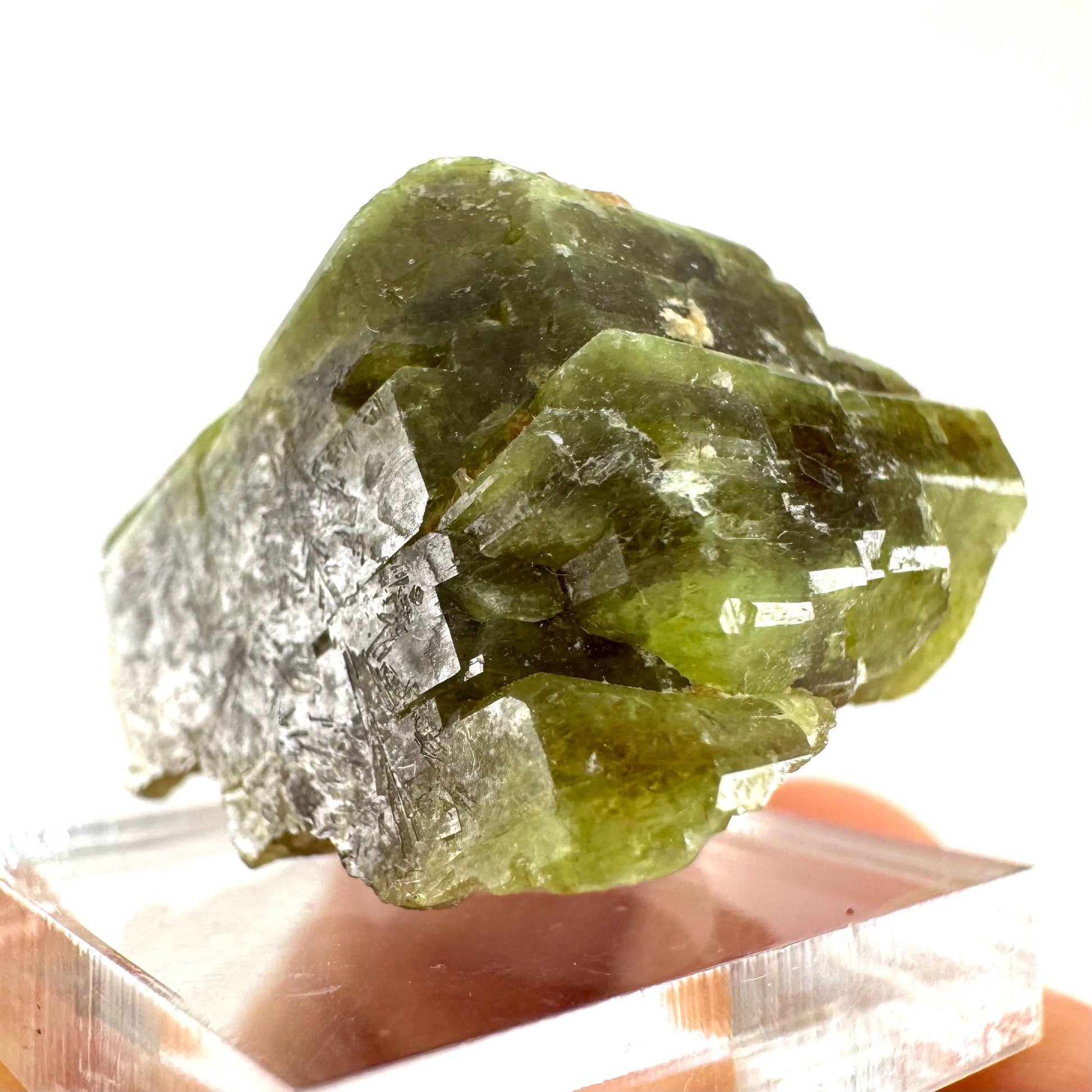 Andradite-Grossular Garnet | natural green crystal, raw mineral specimen from Mali