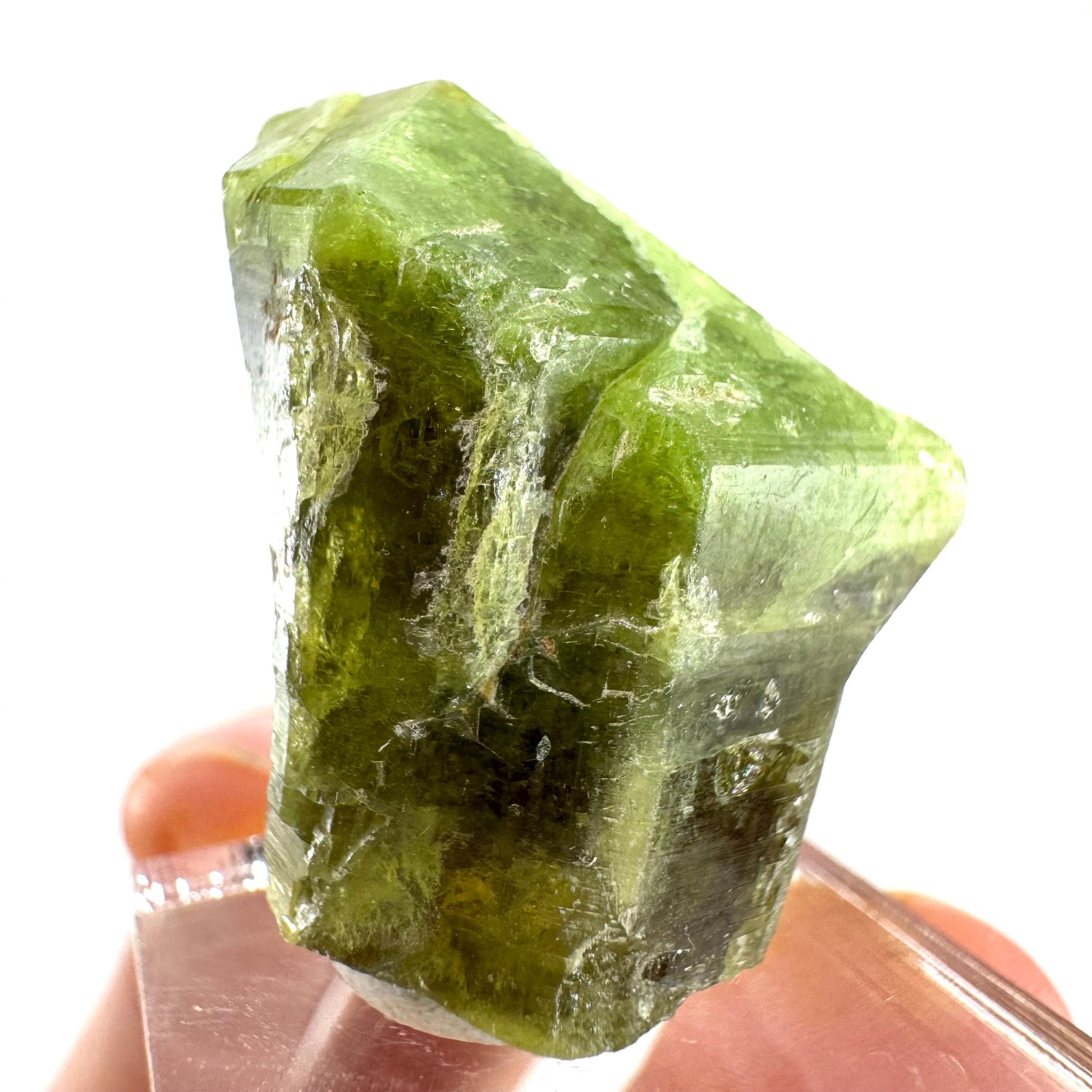 Andradite-Grossular Garnet | natural green crystal, raw mineral specimen from Mali