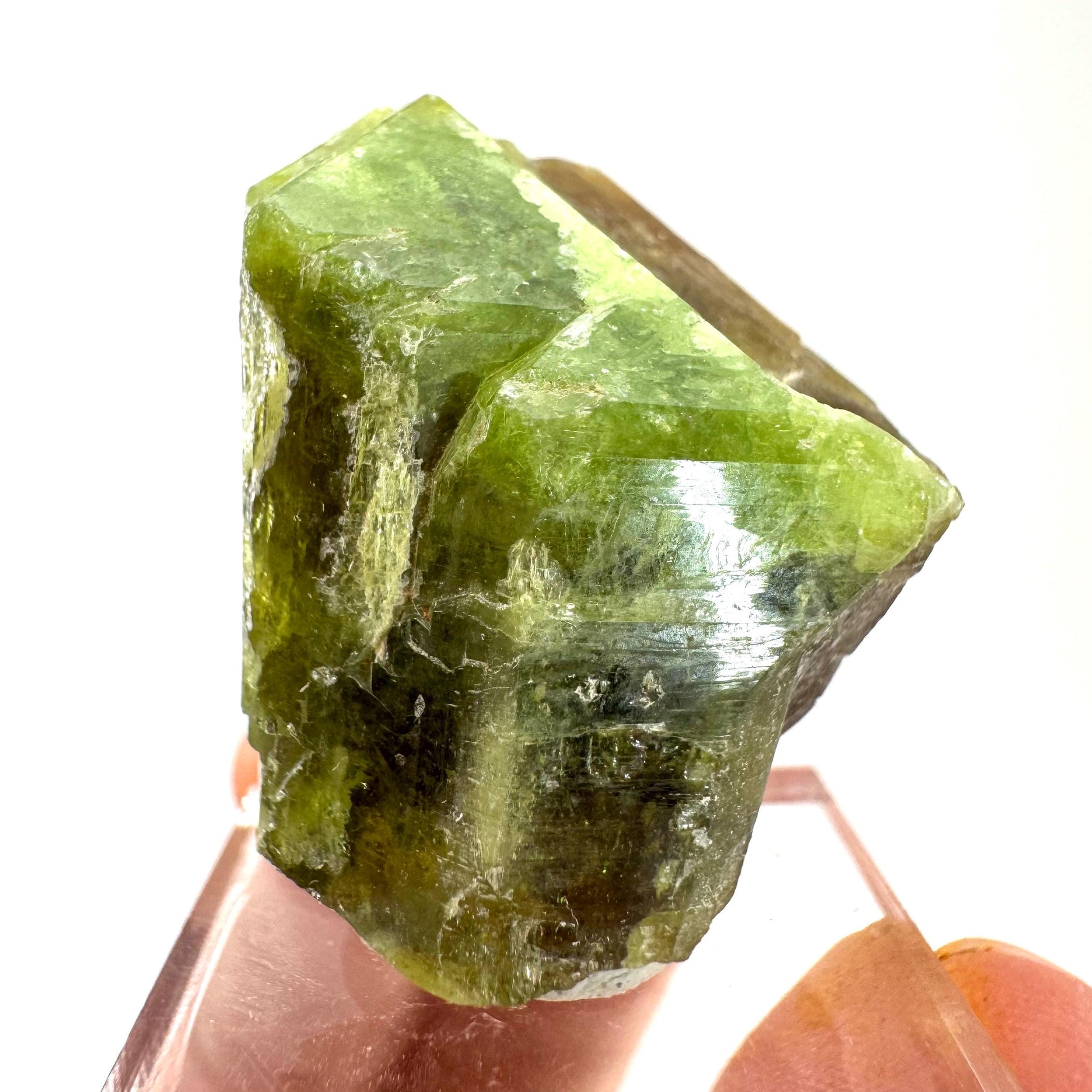 Andradite-Grossular Garnet | natural green crystal, raw mineral specimen from Mali