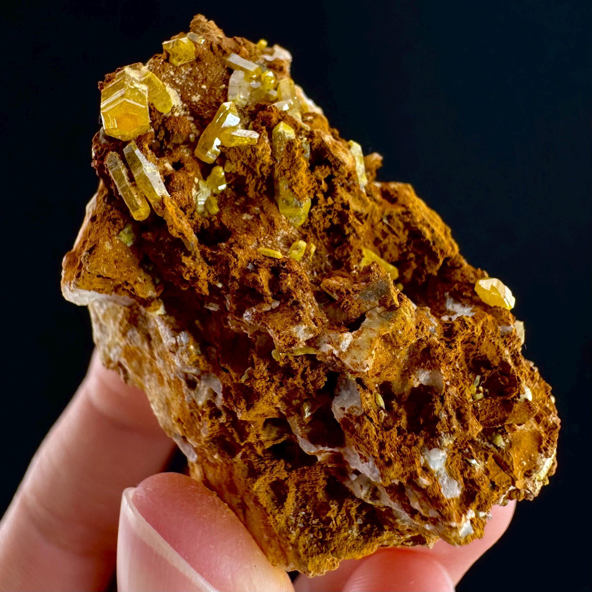 Mimetite Mineral Specimen | Rare Yellow Crystal from Thailand