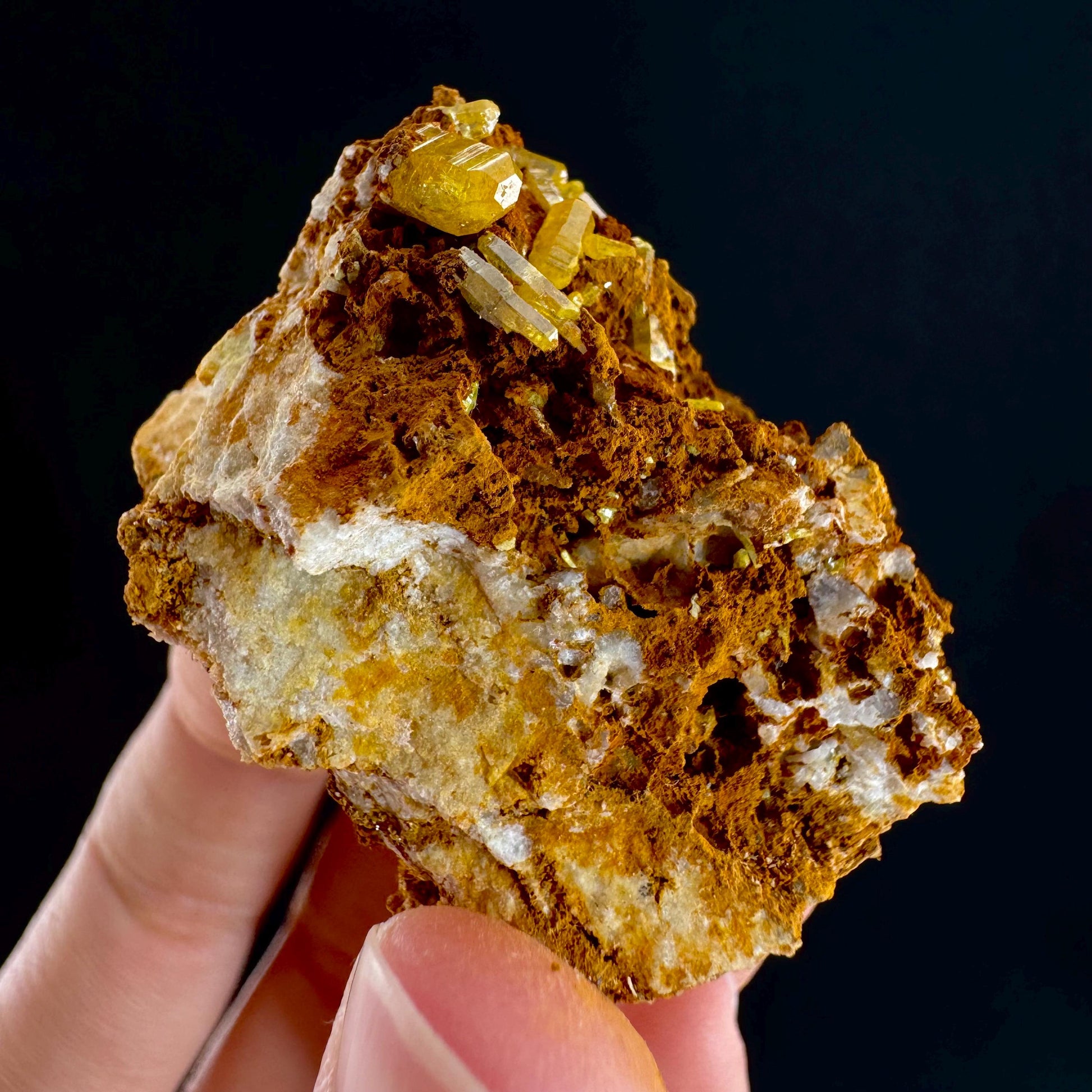 Mimetite Mineral Specimen | Rare Yellow Crystal from Thailand