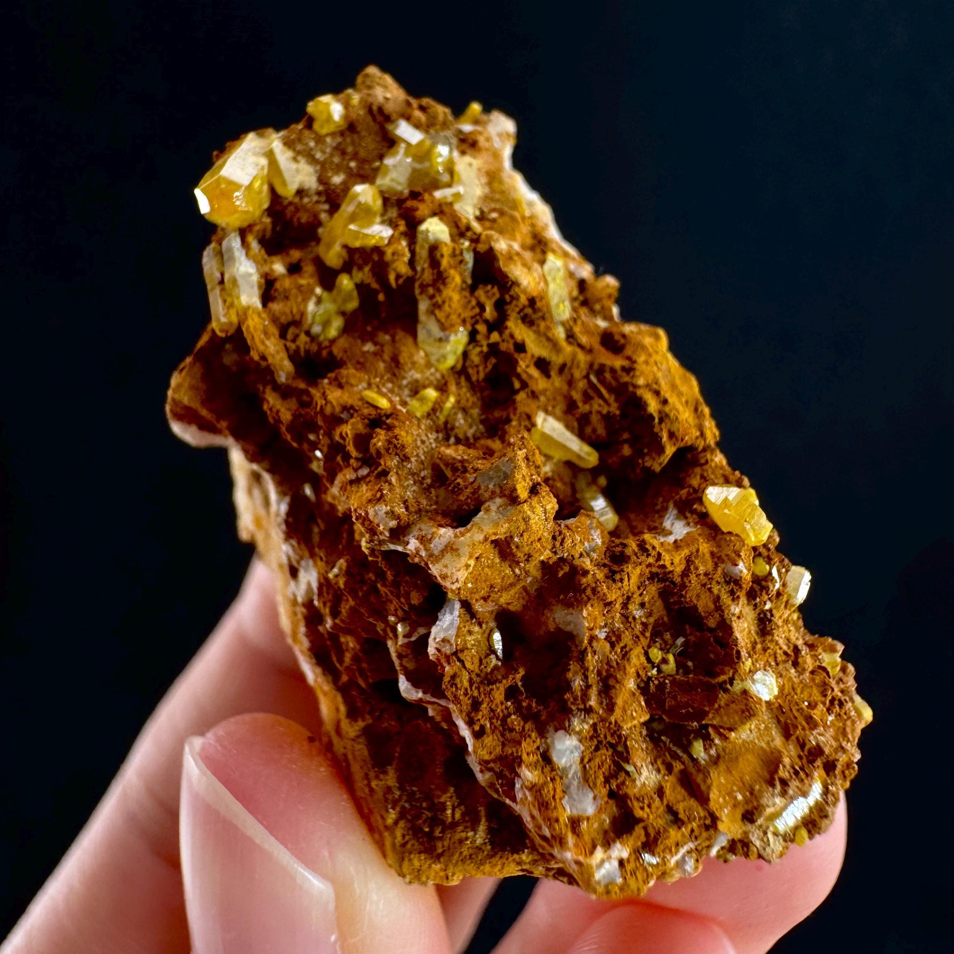Mimetite Mineral Specimen | Rare Yellow Crystal from Thailand