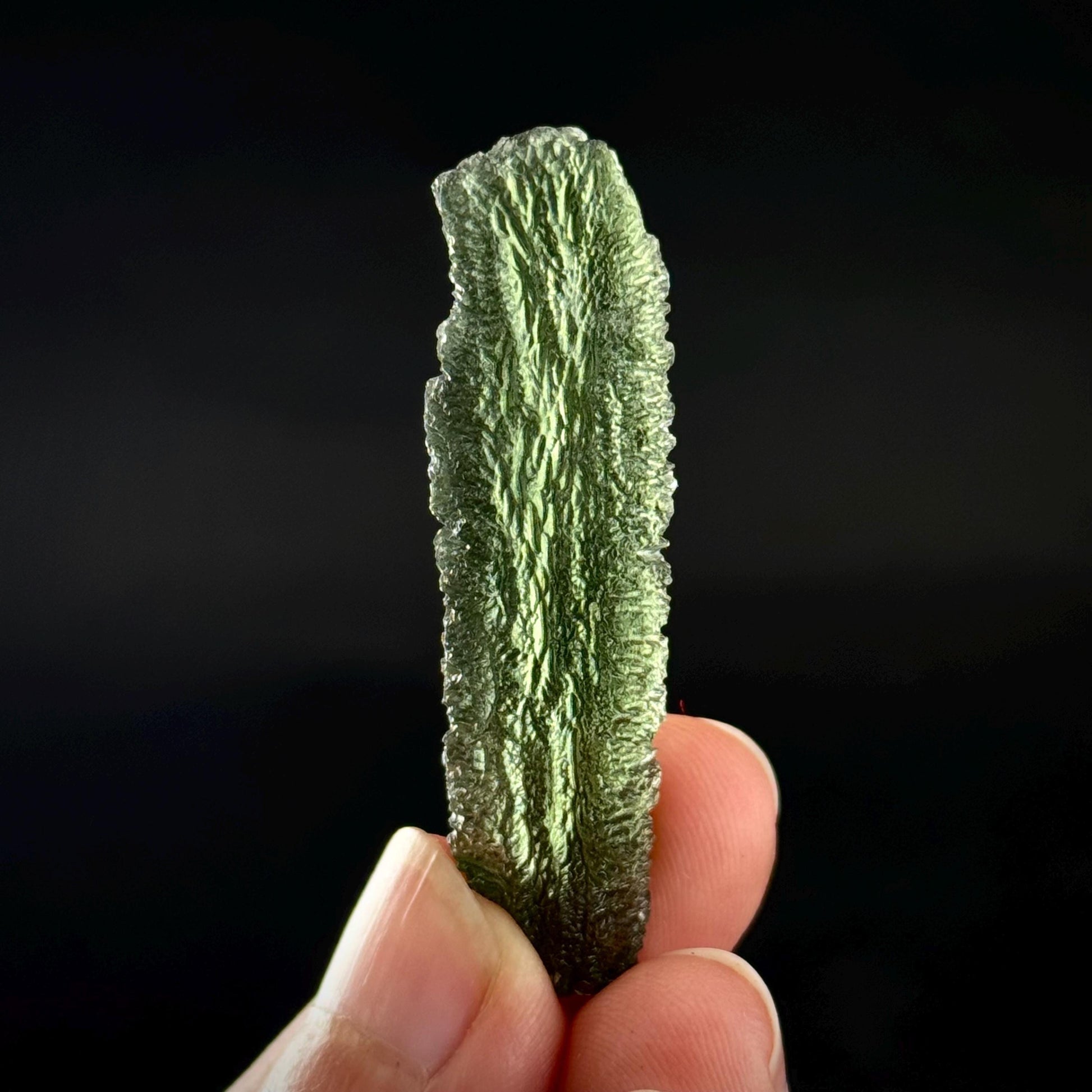 Genuine Raw Moldavite Specimen | Czech Tektite, 5.2g