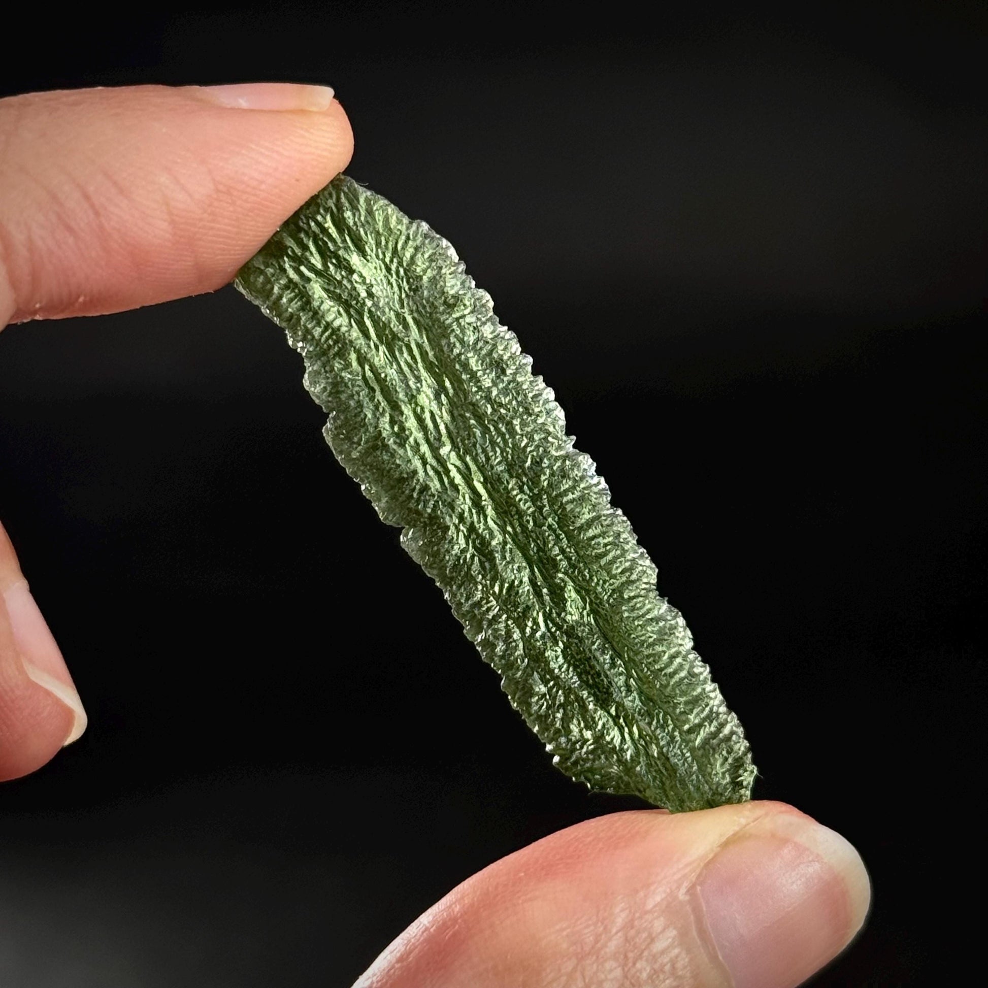 Genuine Raw Moldavite Specimen | Czech Tektite, 5.2g