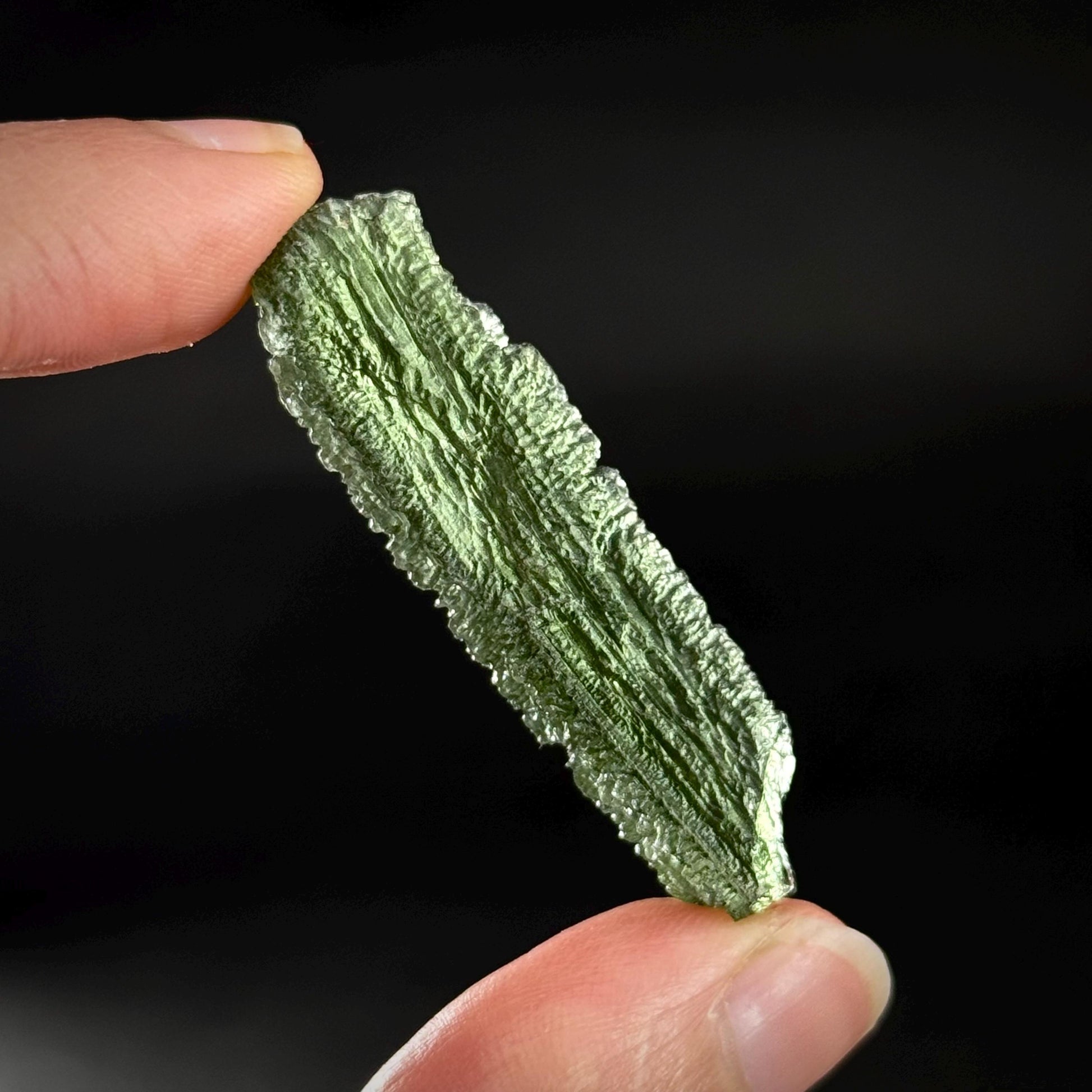 Genuine Raw Moldavite Specimen | Czech Tektite, 5.2g