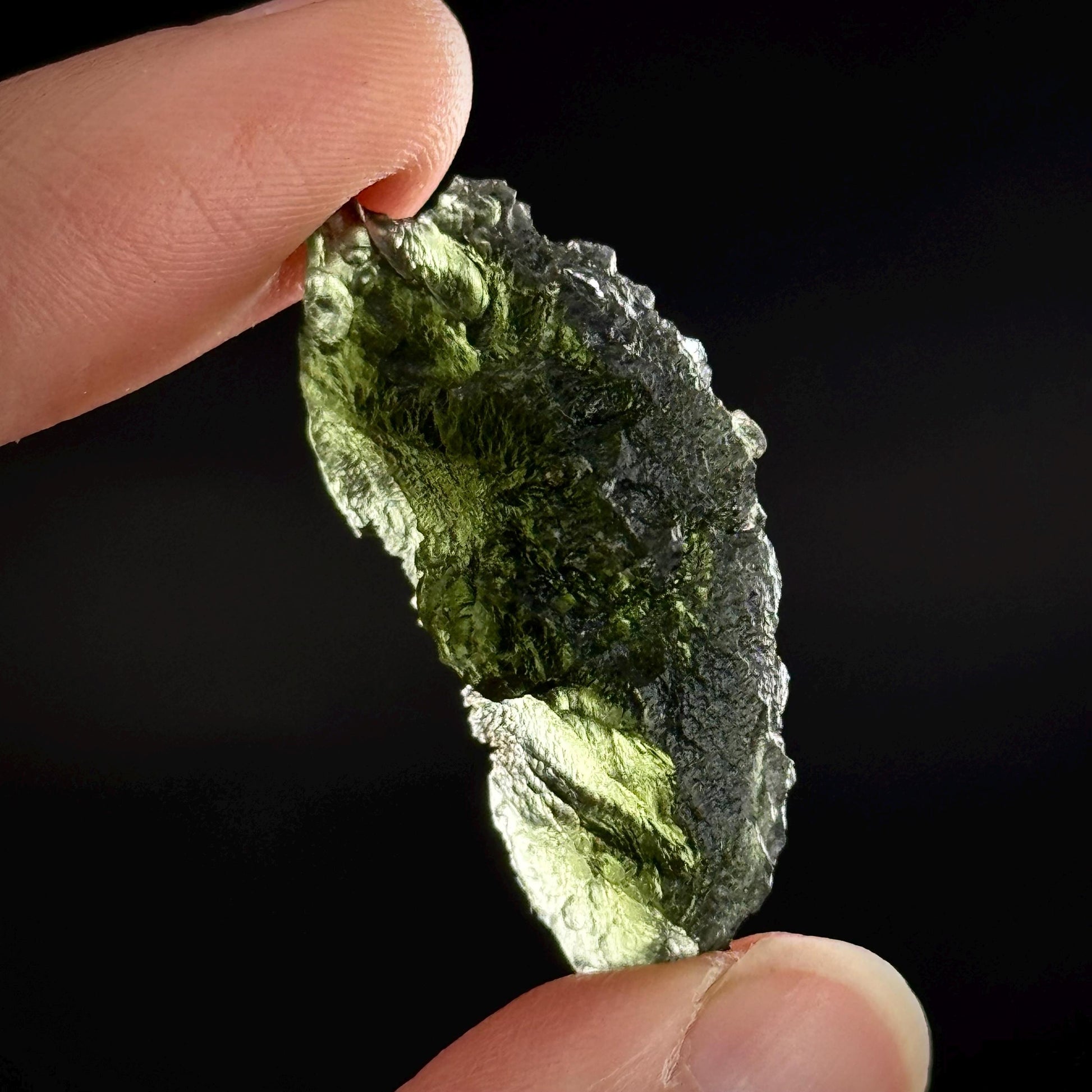 Genuine Raw Moldavite Specimen | Czech Tektite, 5.9g