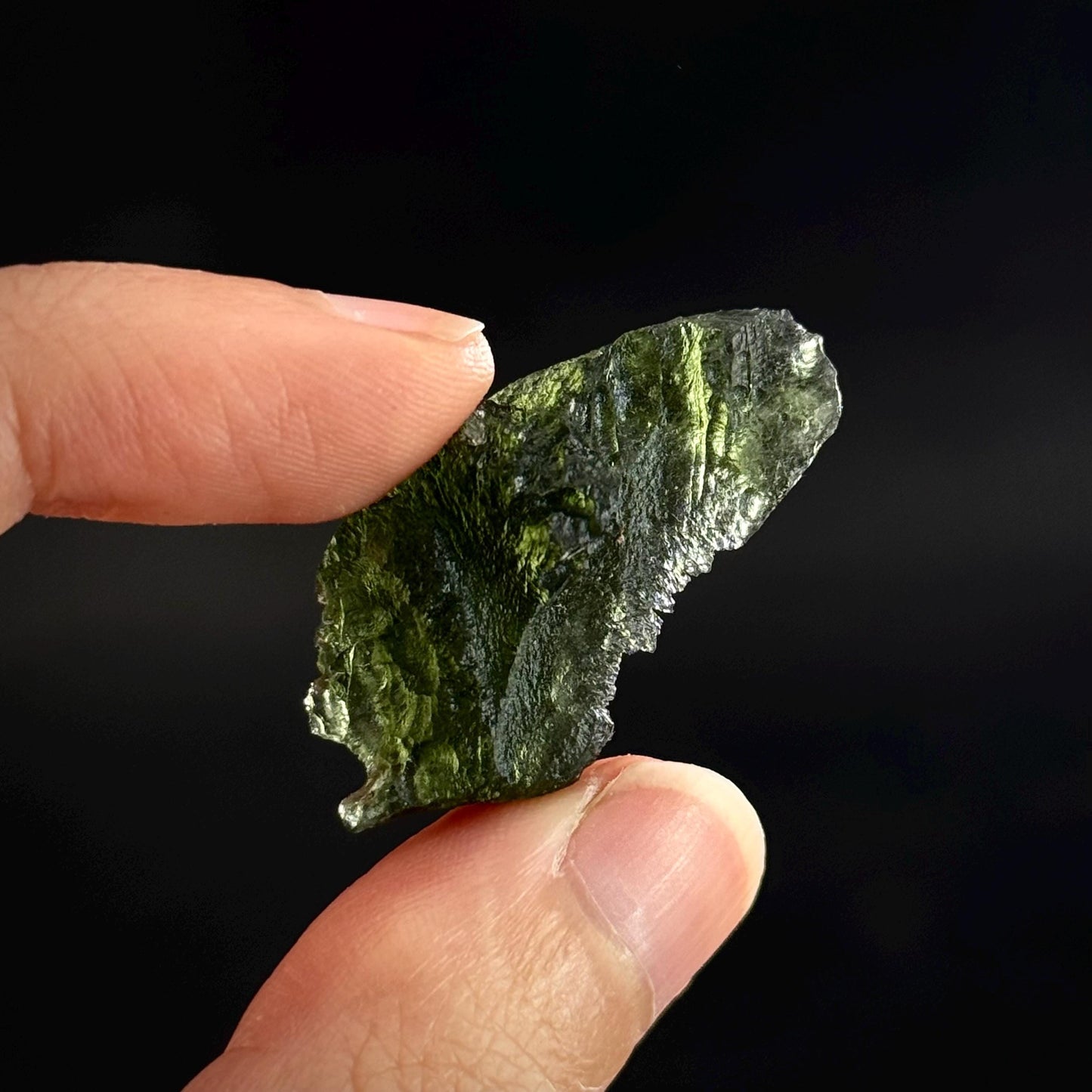 Genuine Raw Moldavite Specimen | Czech Tektite, 5.9g