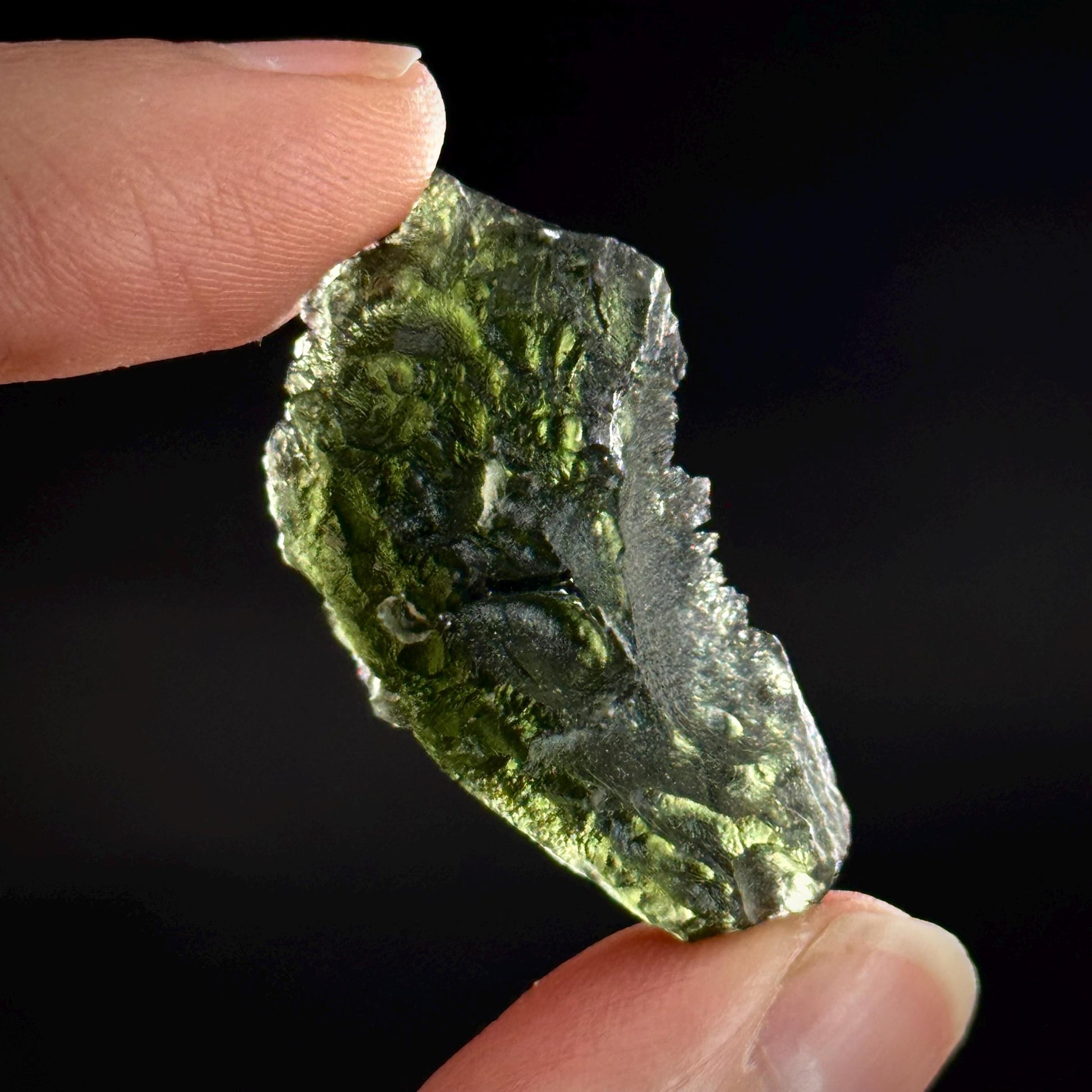 Genuine Raw Moldavite Specimen | Czech Tektite, 5.9g