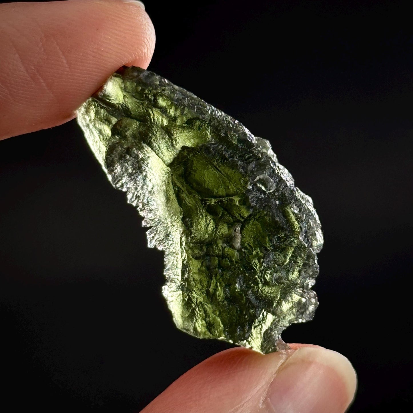 Genuine Raw Moldavite Specimen | Czech Tektite, 5.9g